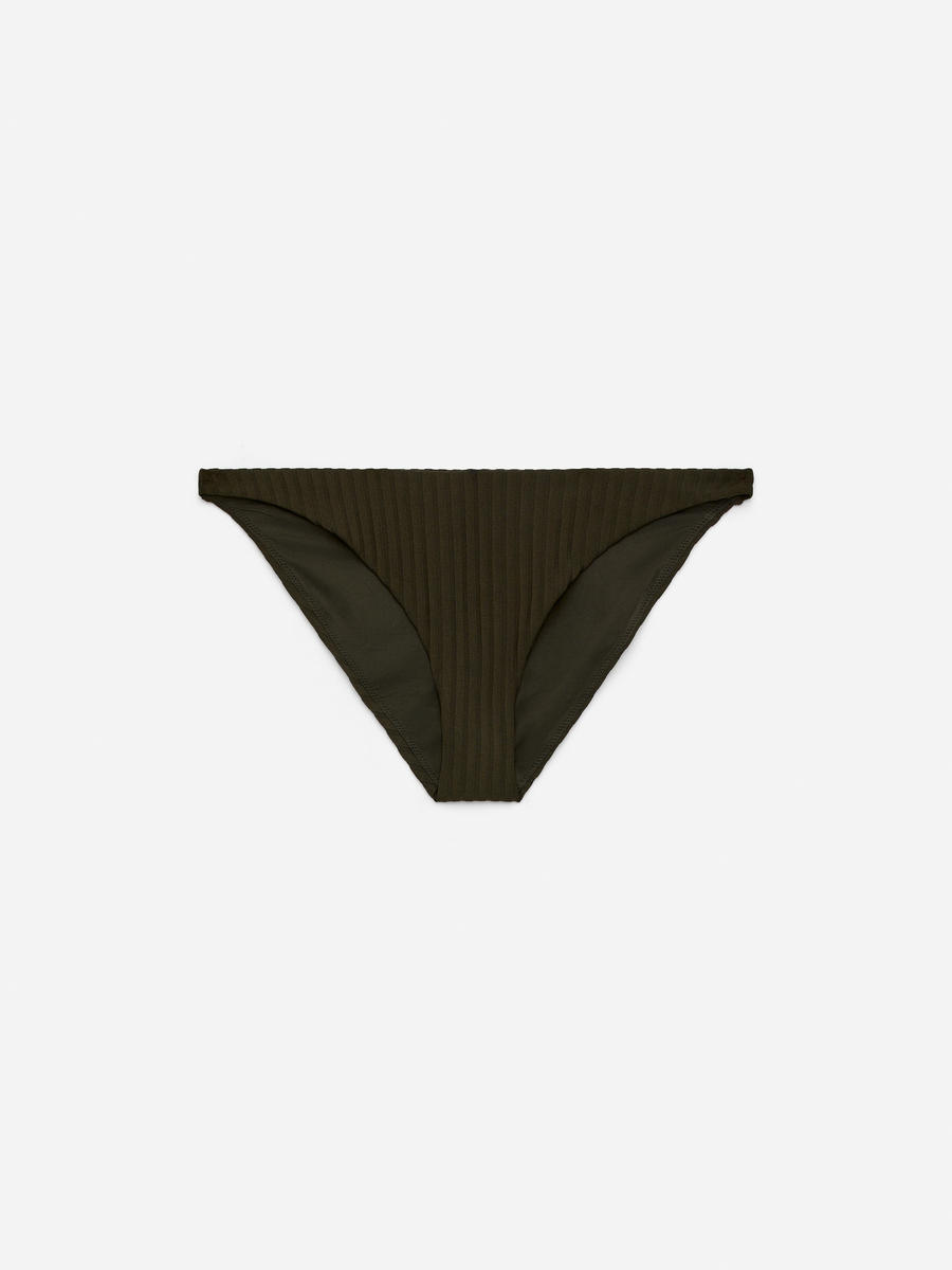 ARKET Women's  Ribbed Low-Waist Bikini Bottoms Green,  size 40