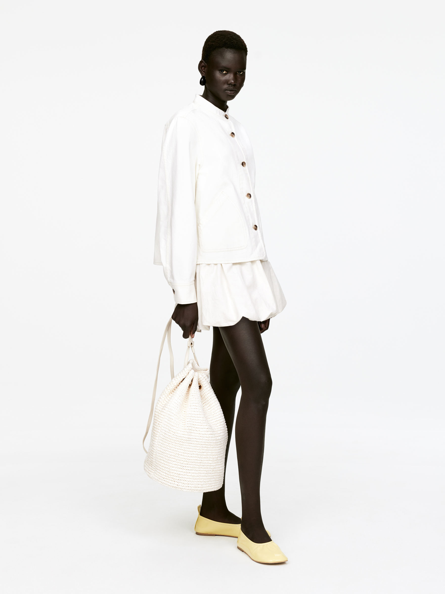 Denim Overshirt - Off White - Regular fit - Women - StillMedia/Lookbook - 4