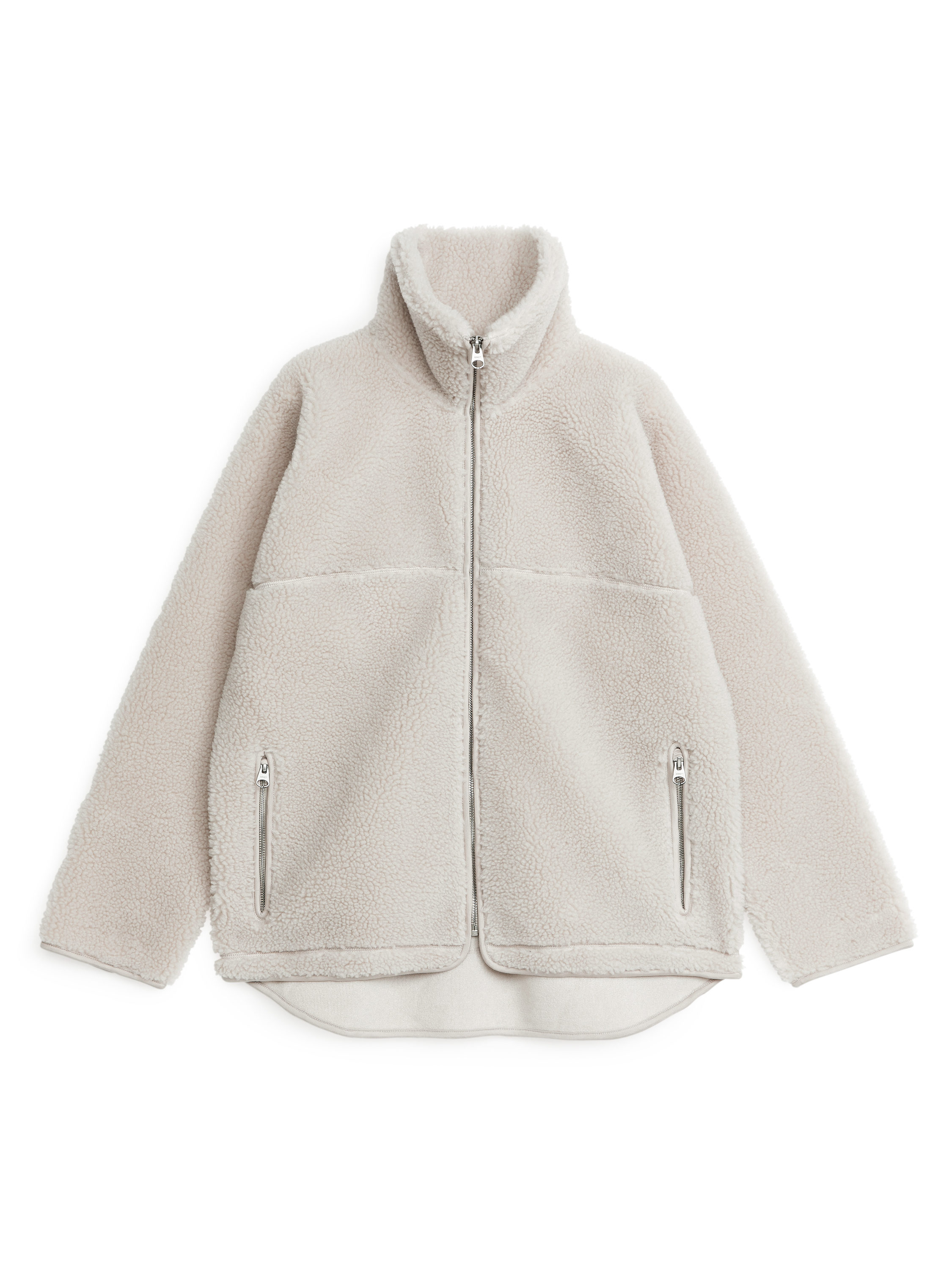 cropped puffer coat with reflective logo in PAPER WHITE