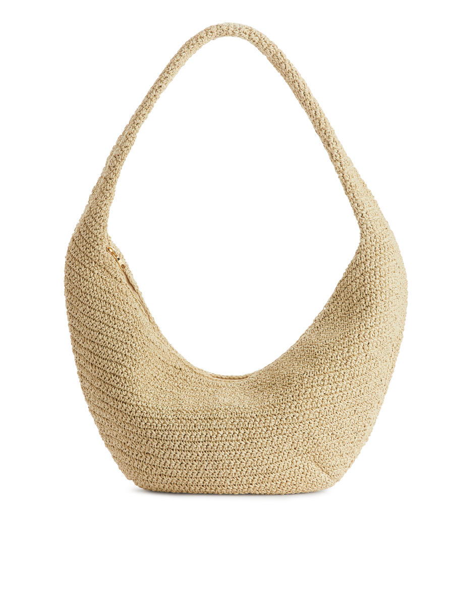 Rounded Straw Bag-#DCD6C7-7445