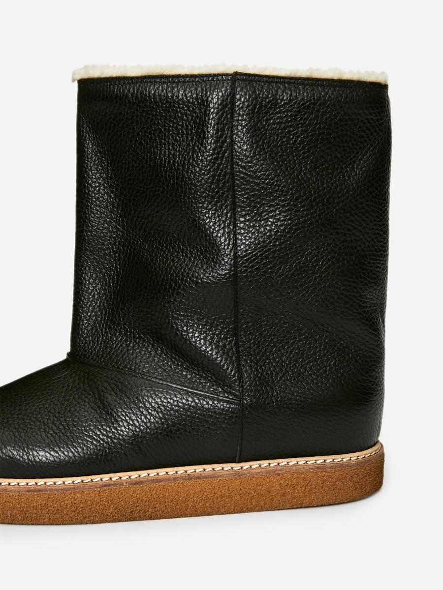 Lined Leather Boots-#272628-13840