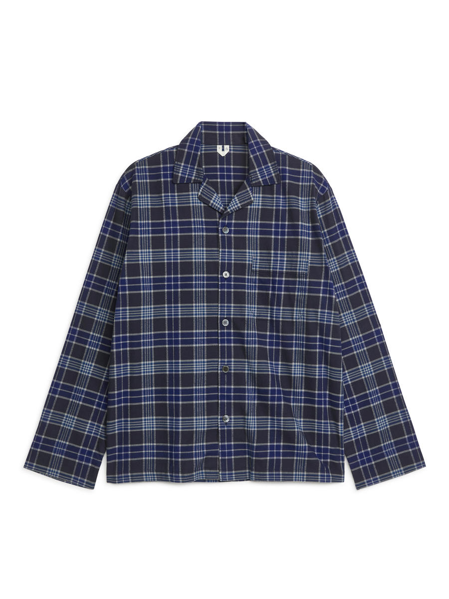 Flanell-Pyjamaoberteil-#222E5A-11391