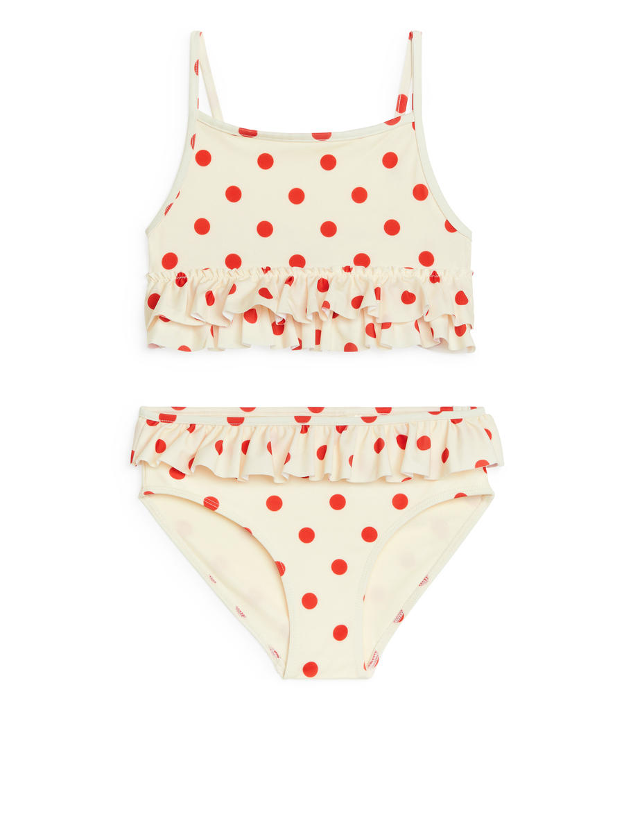 Bikini mit Rüschen - Weiß/Rot - Regular Fit - Children - 1214938001