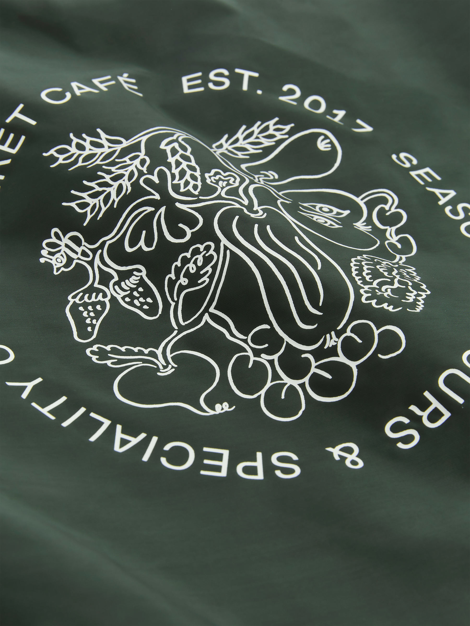 ARKET CAFÉ Packable Tote - Dark Green/White - Café - StillMedia/DescriptiveDetail - 2