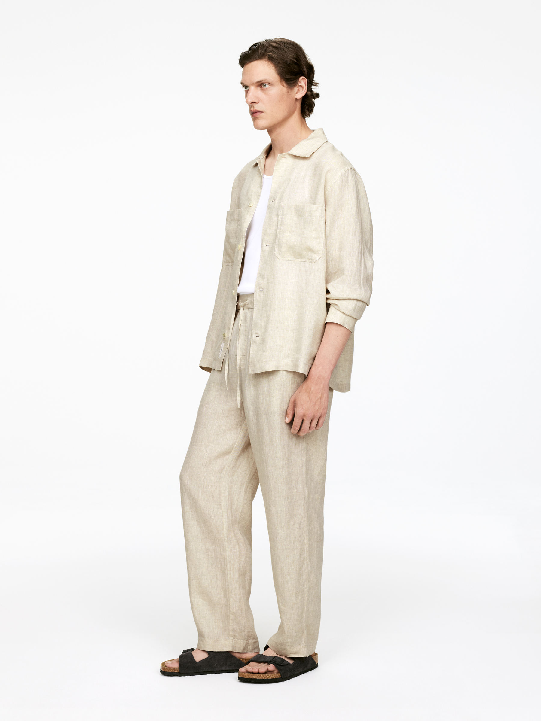 Relaxed Linen Trousers - Beige - Relaxed fit - Men - StillMedia/Lookbook - 4