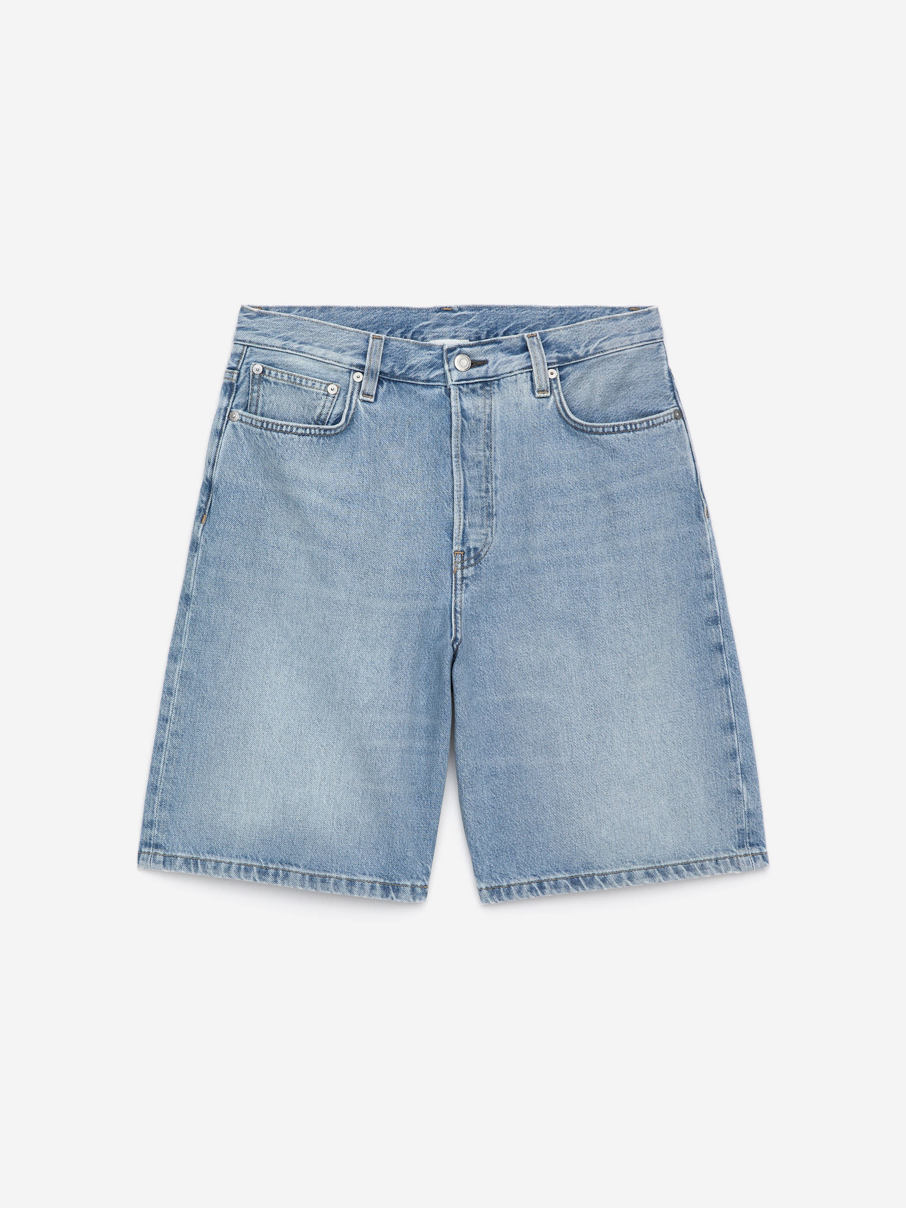 Relaxed Denim Shorts-#5B71A4-15887