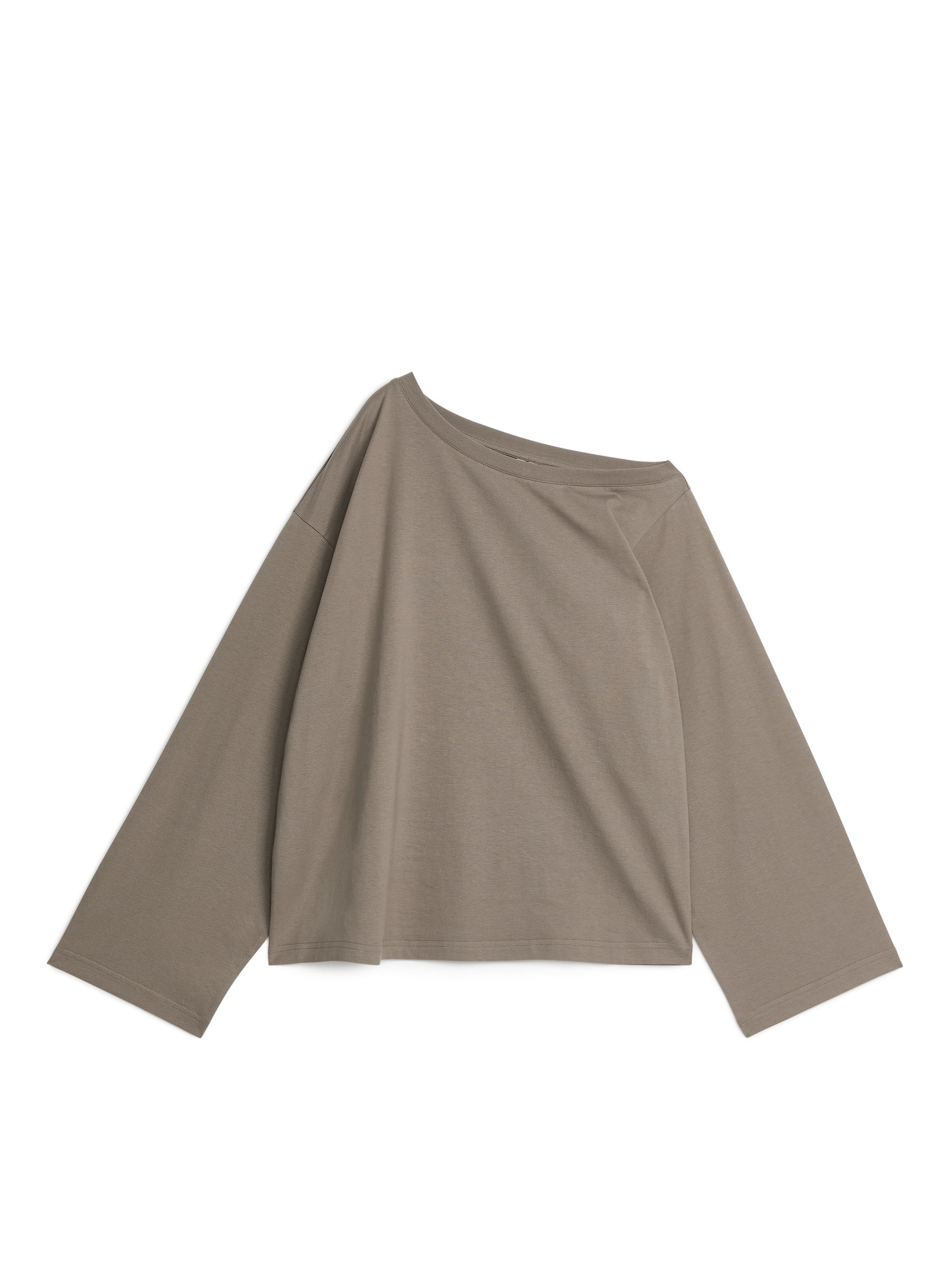 Asymmetric-Neck T-Shirt - Mole - Oversized - Women - StillMedia/DescriptiveStillLife - 1