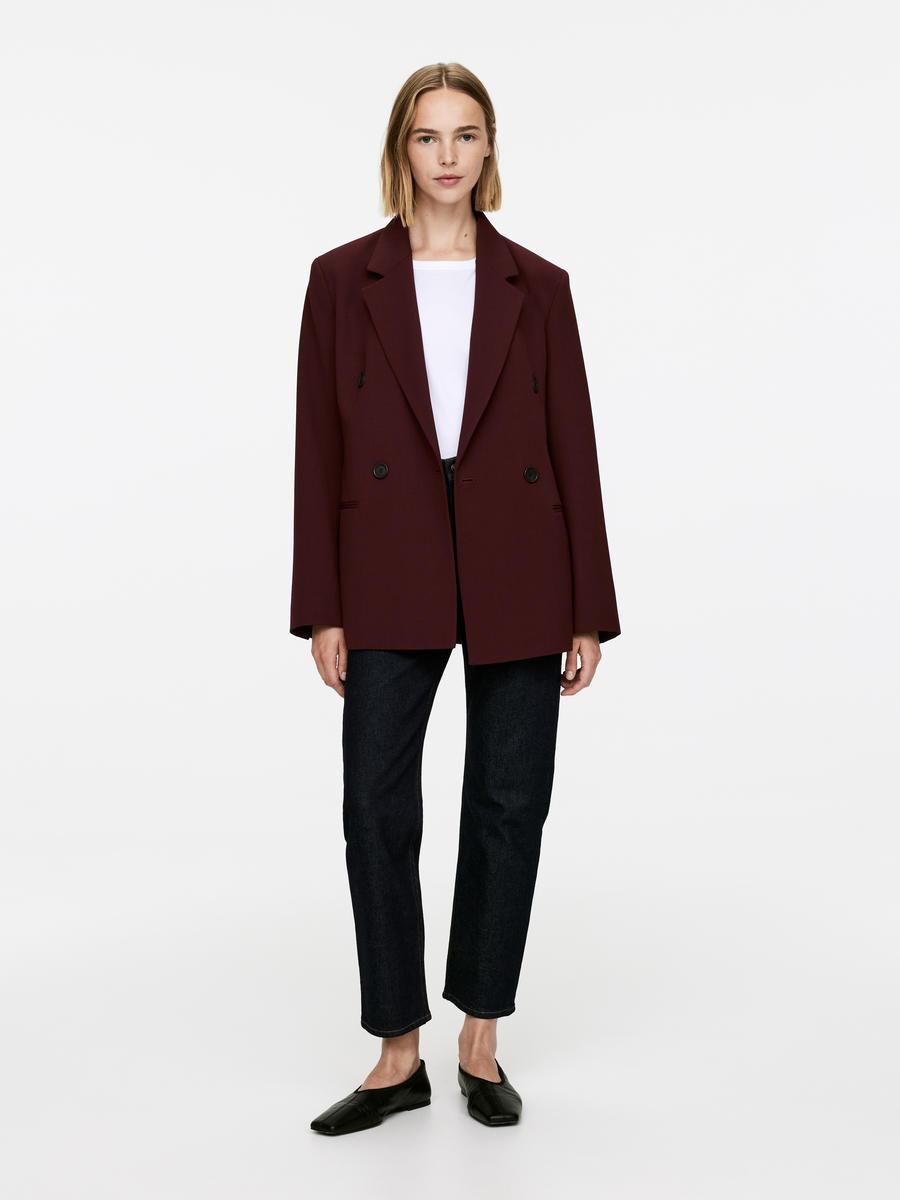 Double-Breasted Blazer-#3A1A19-12425