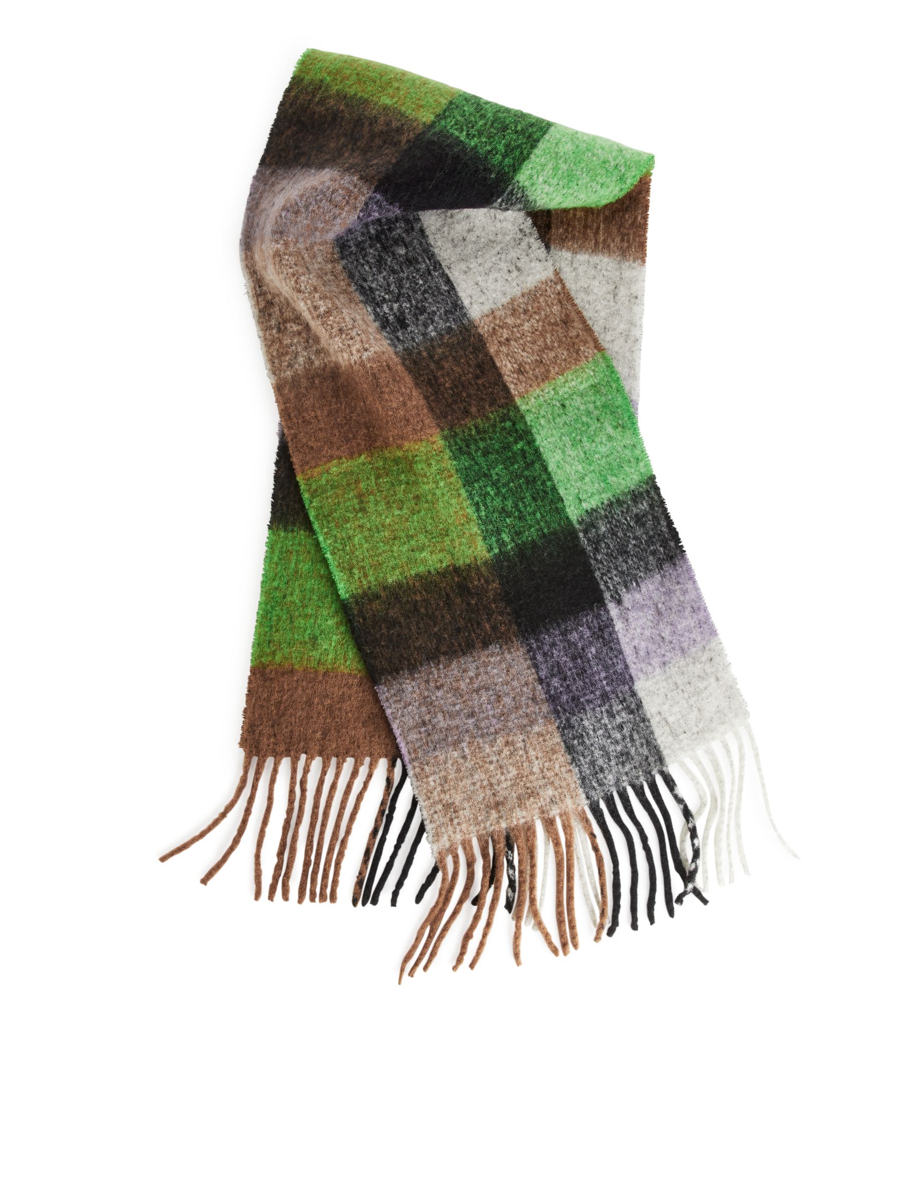 Check-PatternWoolScarf-#6BAF4C-9126