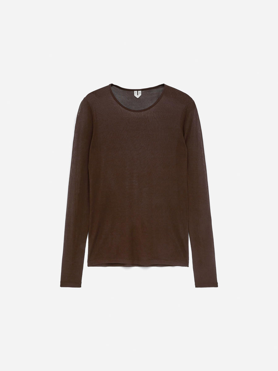 ARKET Women's  Slim Silk Top Brown,  size XXS