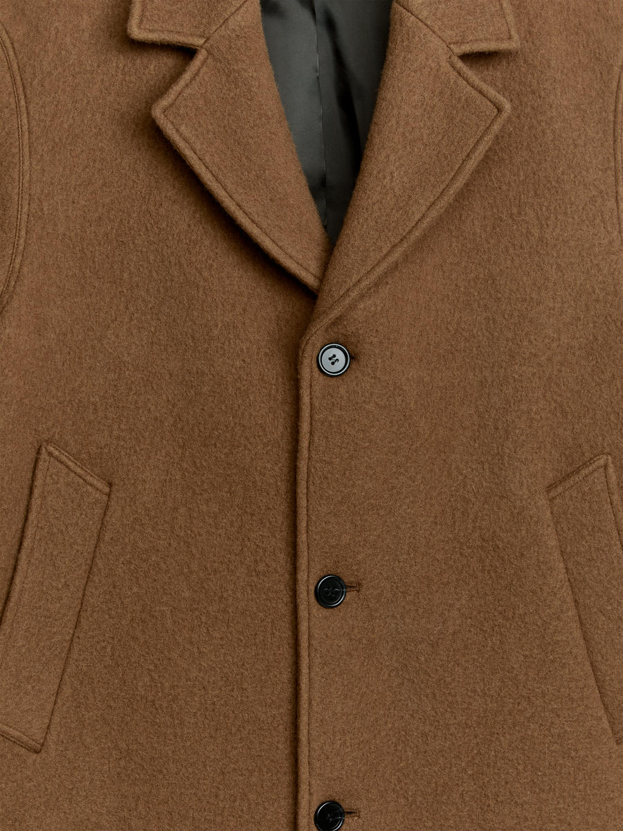 Single breasted wool blend coat online