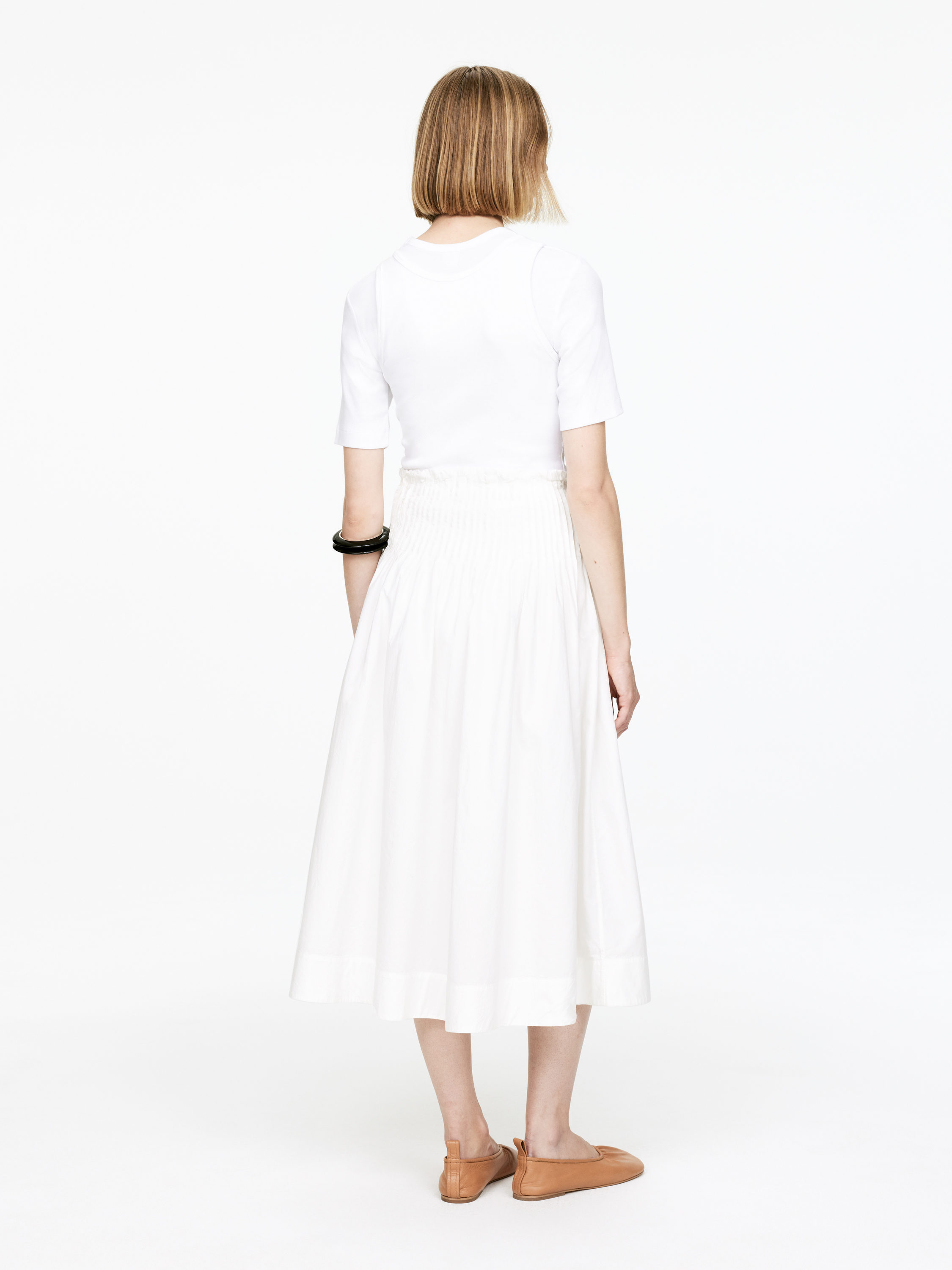 Pintuck Cotton Skirt – White – Women – ARKET WW