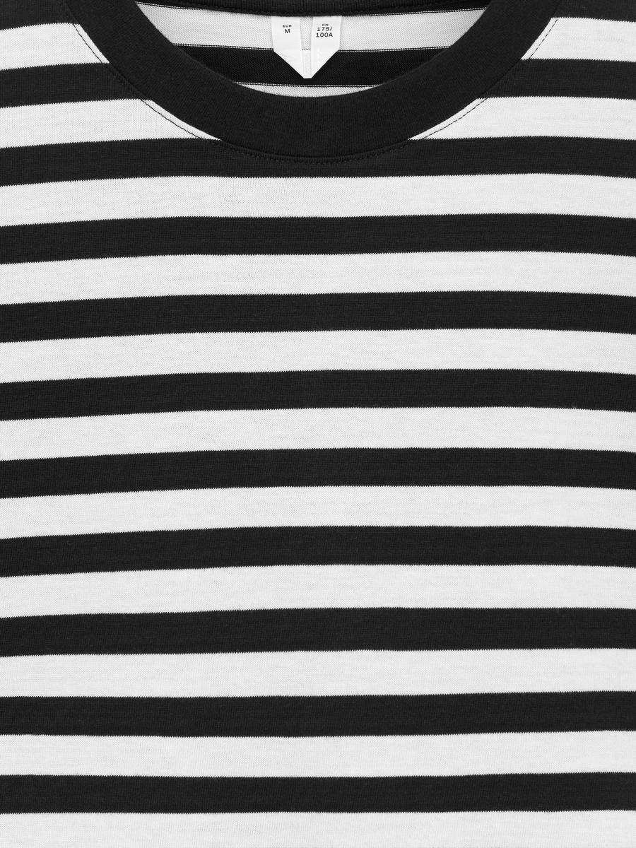 Striped T-Shirt - Black/Off White - Loose fit - Men - 1056985018