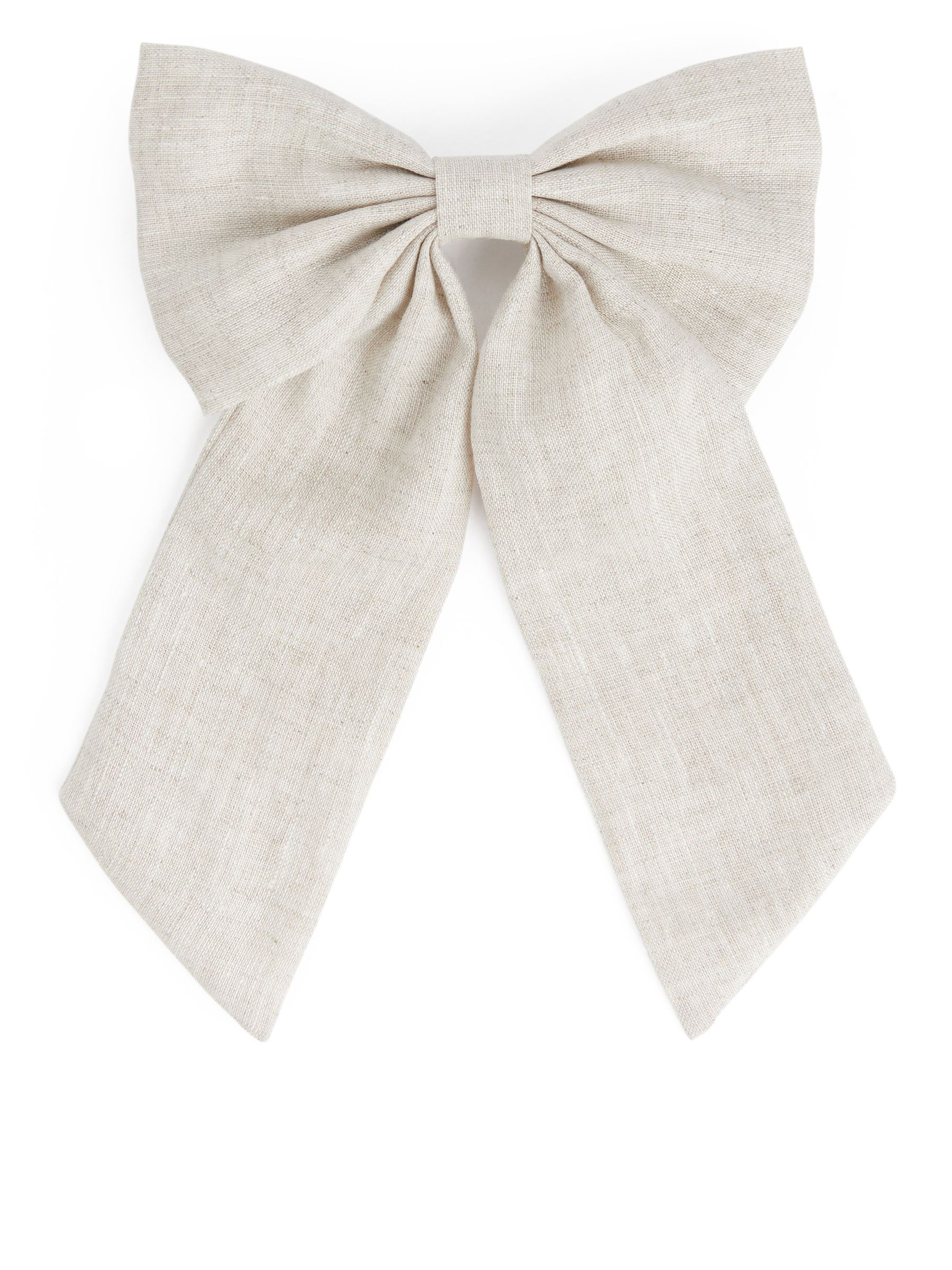 Linen Bow Hair Clip - Light Beige - Women - StillMedia/DescriptiveStillLife - 1