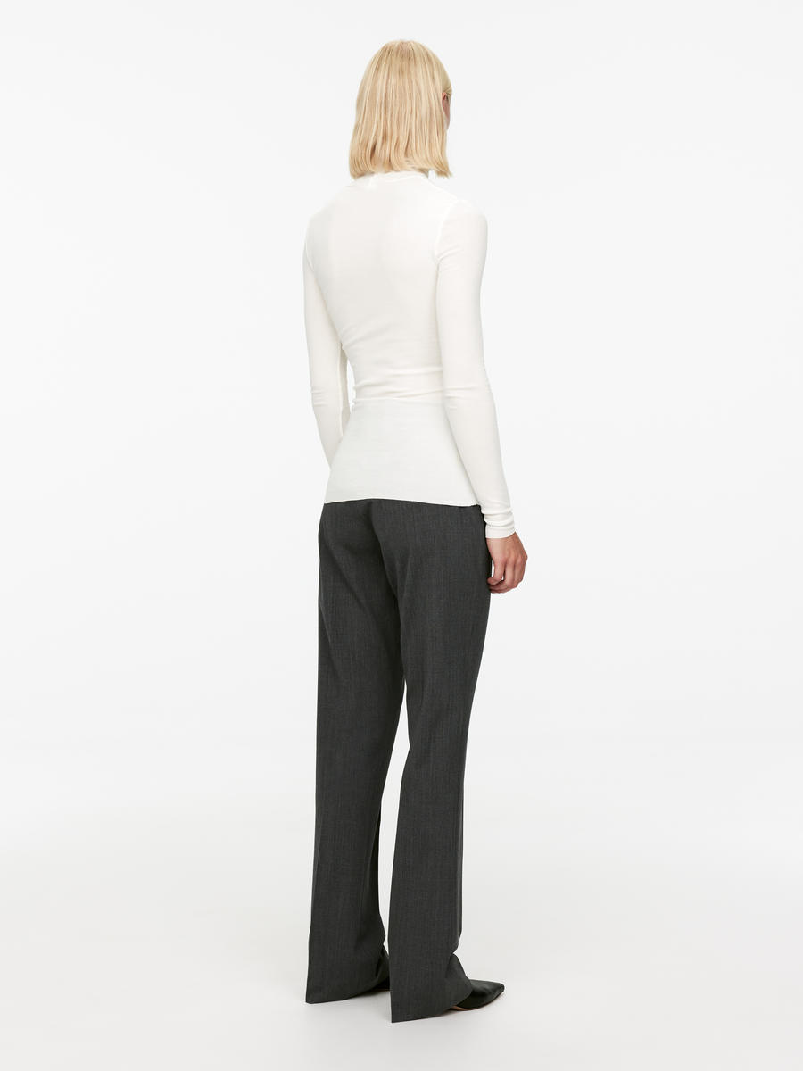 Rollkragenoberteil aus Baumwolle - Weiß - Slim Fit - Women - 1250377001