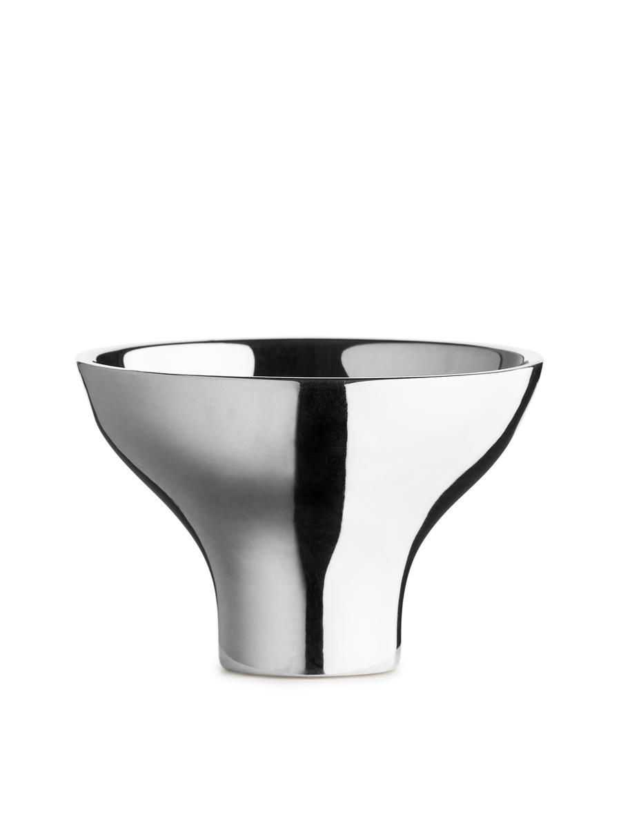 Silver-Plated Brass Bowl-#ABAAAA-12220