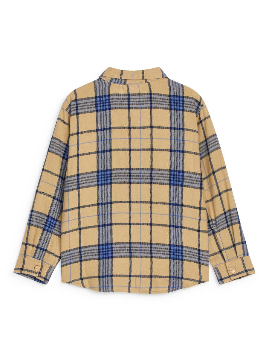 Checked Flannel Shirt-#C1AC93-12668