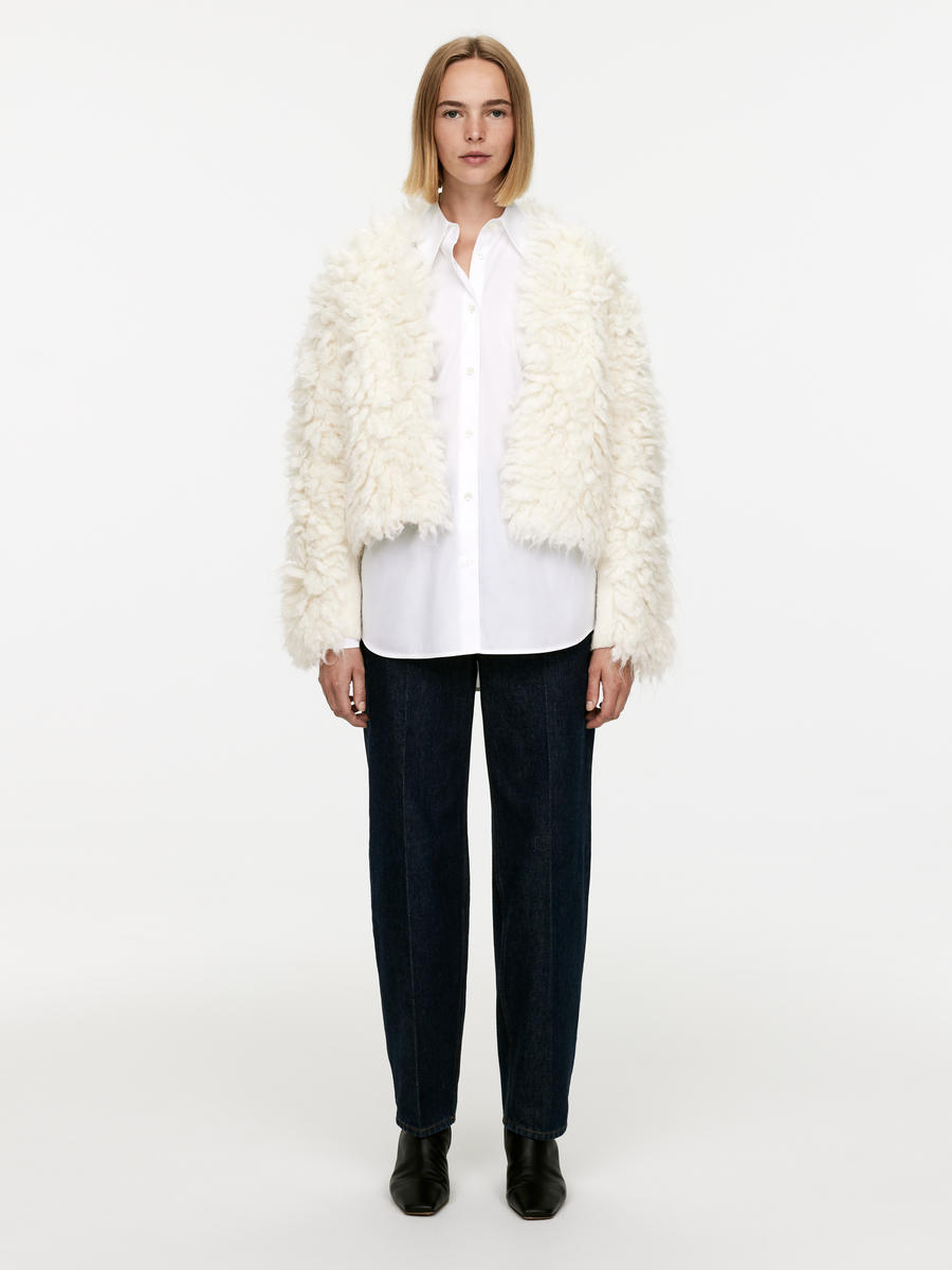 Faux Fur Cardigan-#F2E8D6-12535