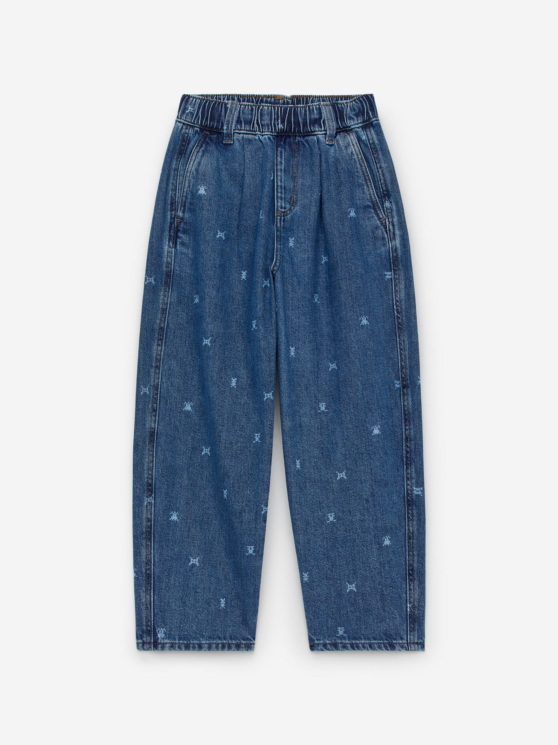 Relaxed Denim Trousers-#496496-14508