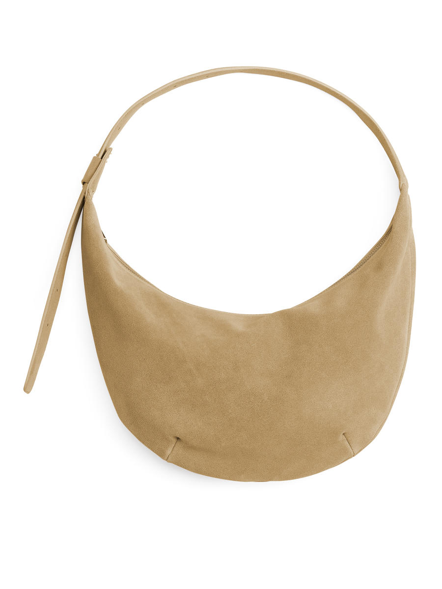 Curved Suede Bag-#A98968-6283