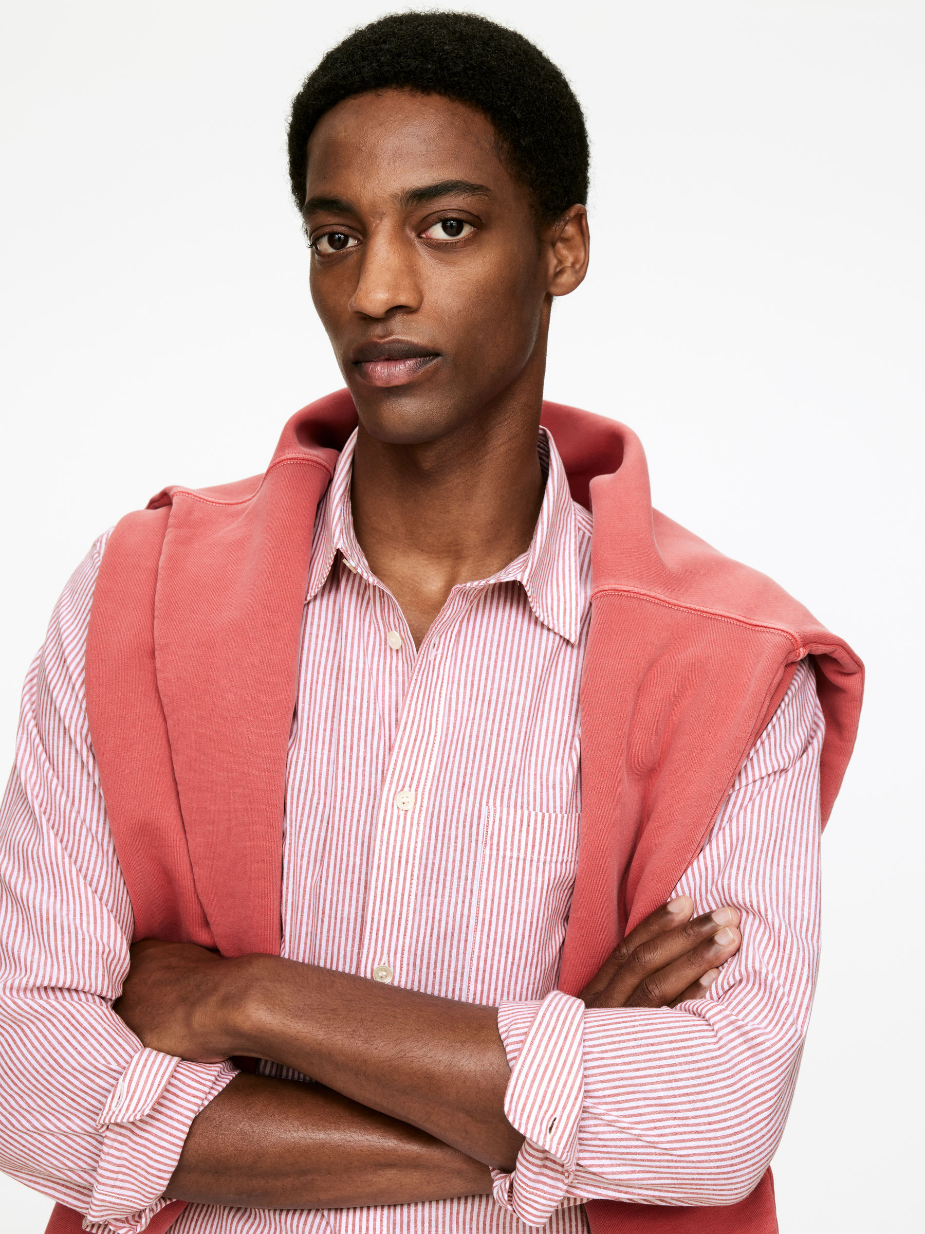 Hemdbluse aus Baumwolle und Leinen - Rot/Weiß - Regular Fit - Men - StillMedia/Lookbook - 4