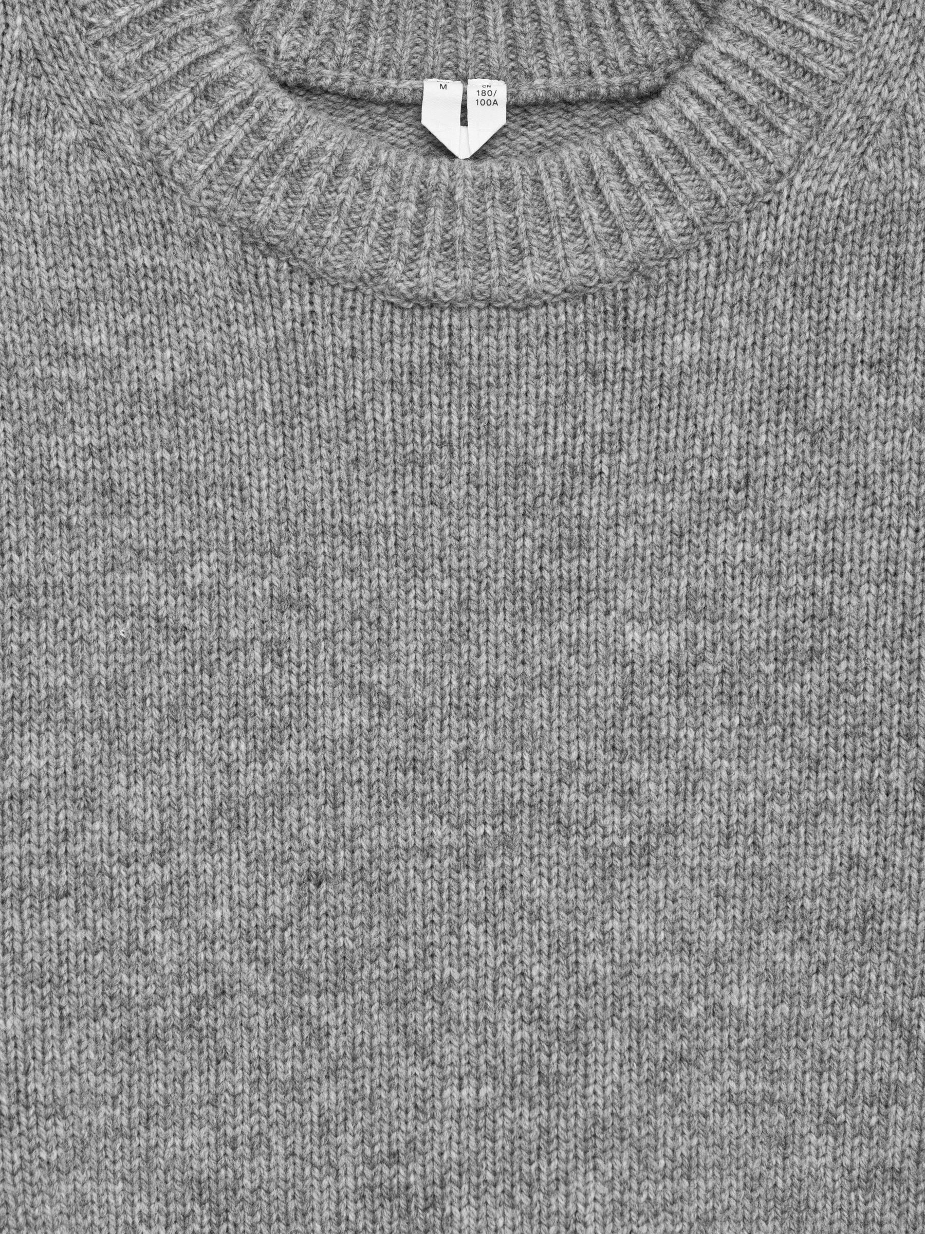 Heavy Knit Wool Jumper - Light Grey Melange - Relaxed fit - Men - StillMedia/DescriptiveDetail - 1