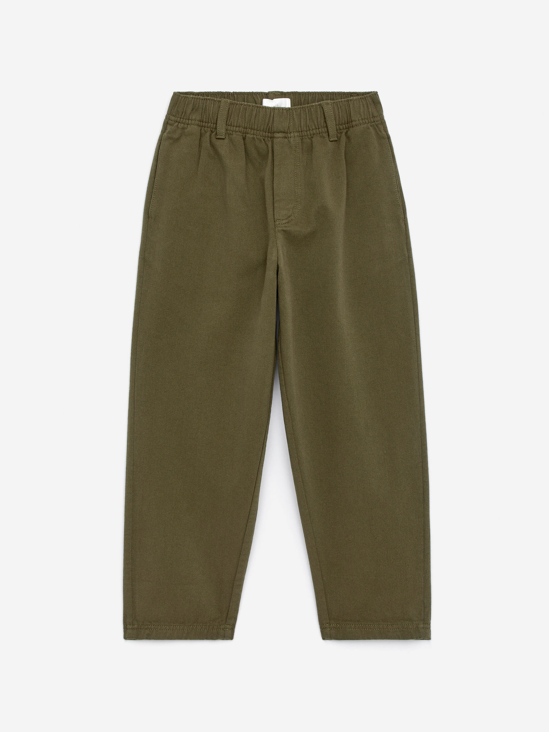 Tapered Cotton Chinos-#6A6856-5839