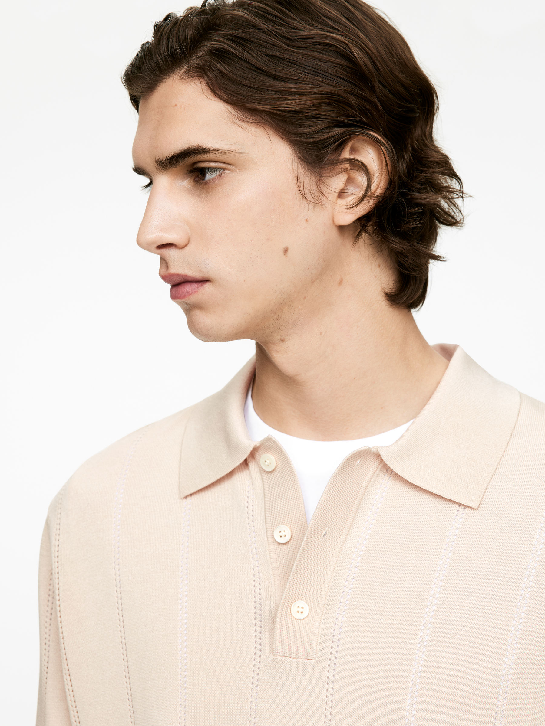Poloshirt im Pointelle-Strick - Beige - Regular Fit - Men - StillMedia/Lookbook - 4
