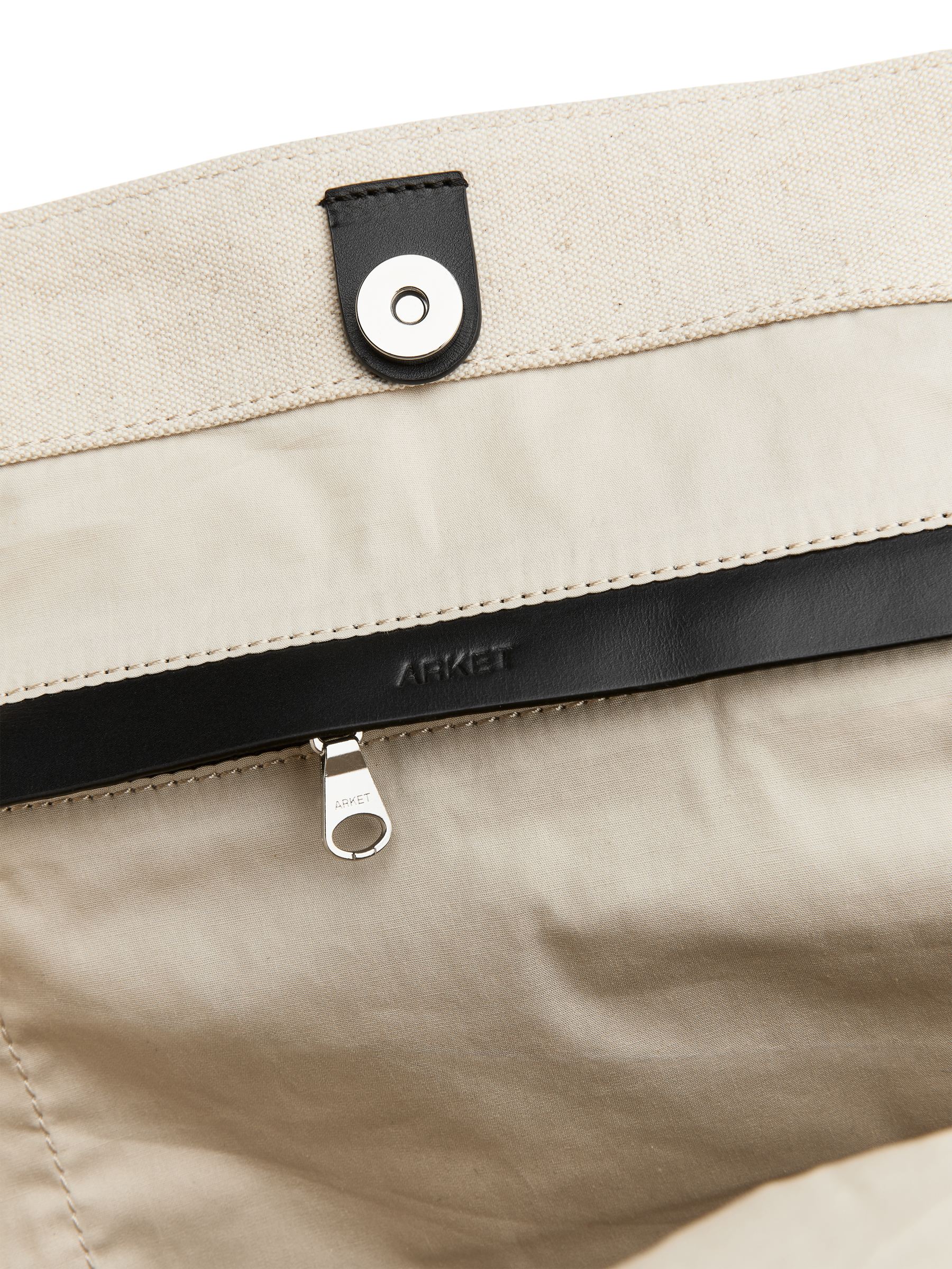 Leather-Trimmed Linen Tote - Off White - Women - StillMedia/DescriptiveDetail - 3