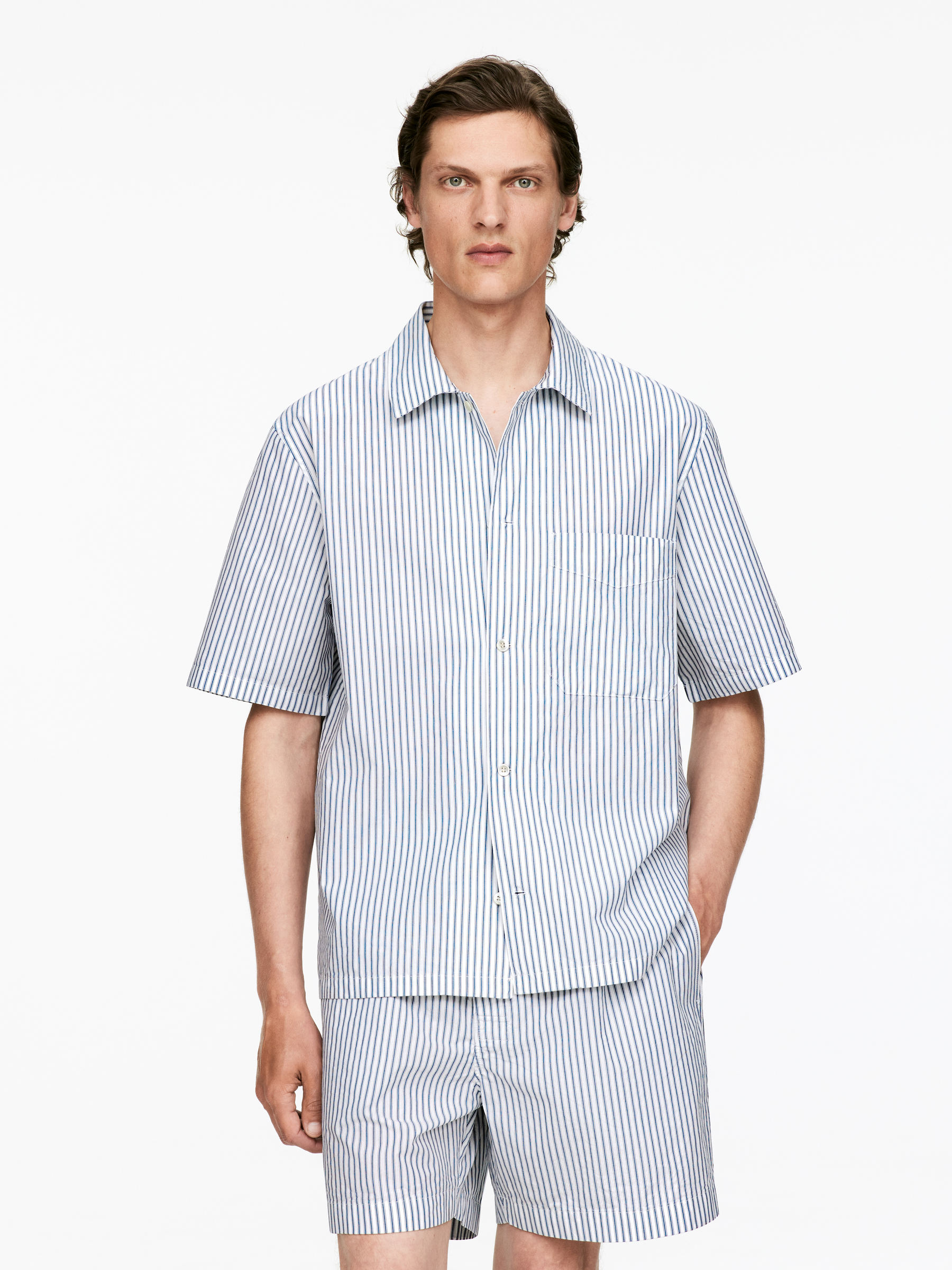 Poplin Pyjama Shirt-#FFFFFF-15309