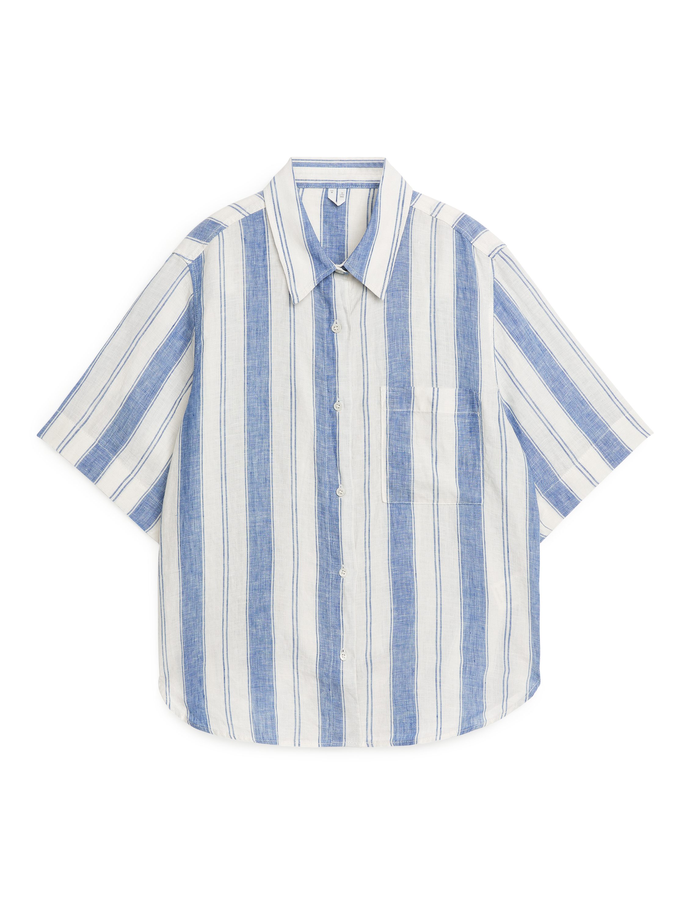 【COSYHARU】Ale Stripe Linen Short Sleeve Shirt Ale Stripe Linen Short Sleeve Shirt - COSYHARU | 60% - Asian