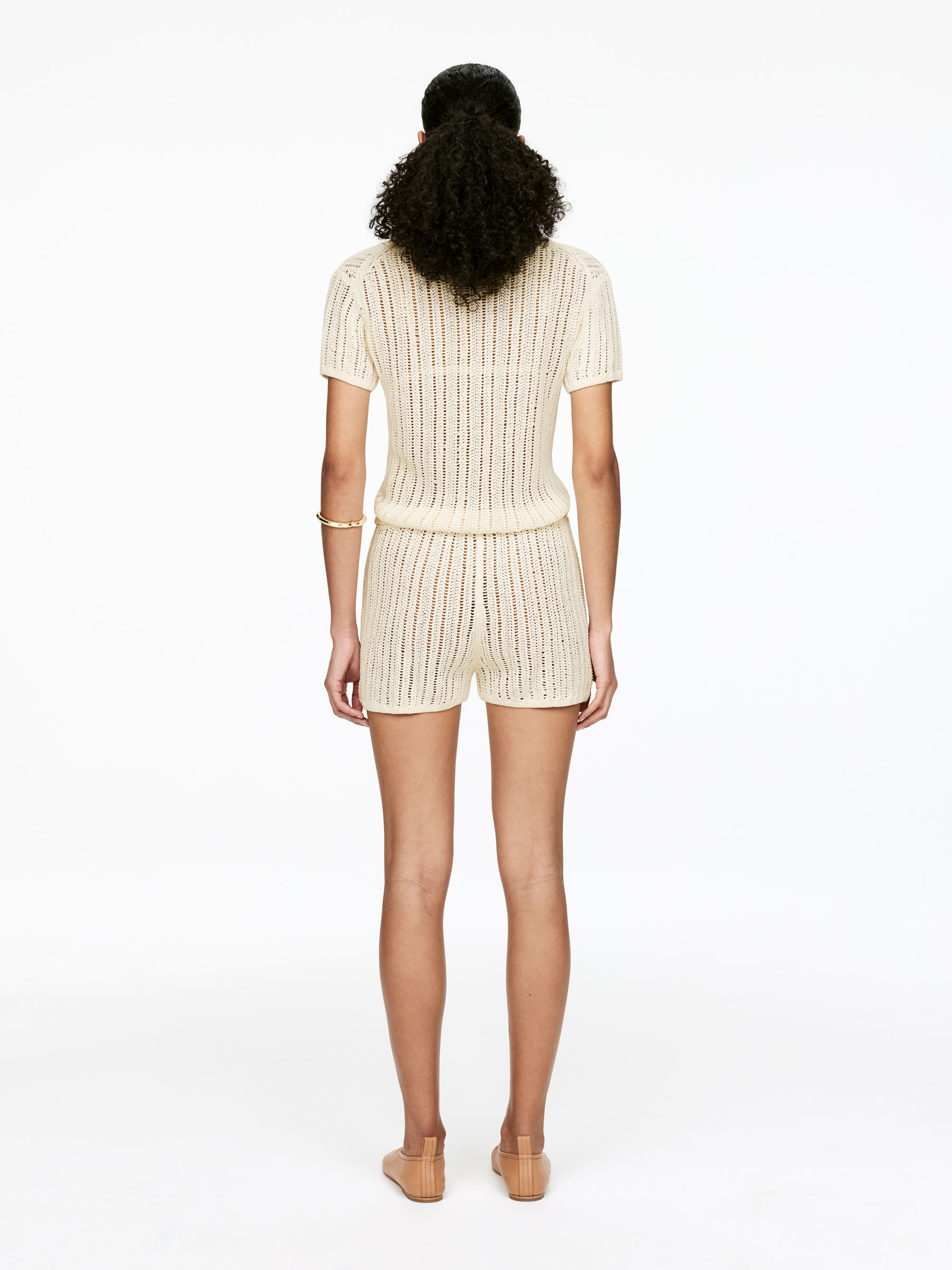 Mini Shorts - Off White - Regular fit - Women - StillMedia/Lookbook - 4