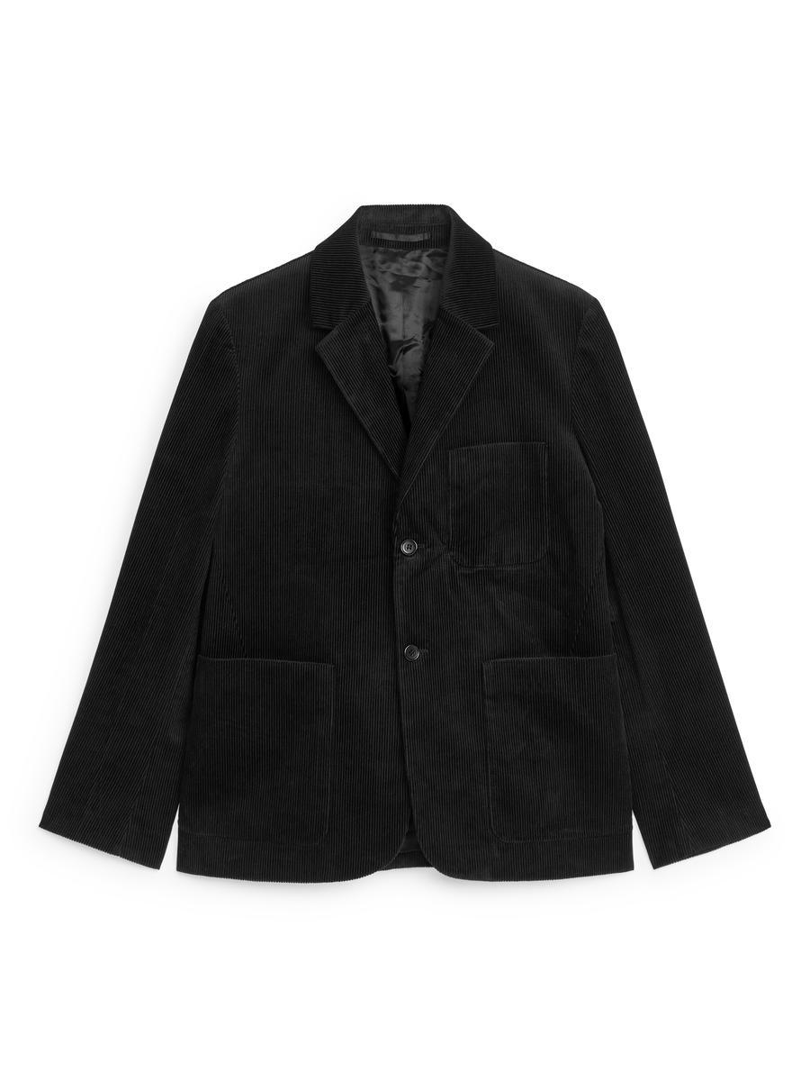 Mens corduroy blazer black best sale