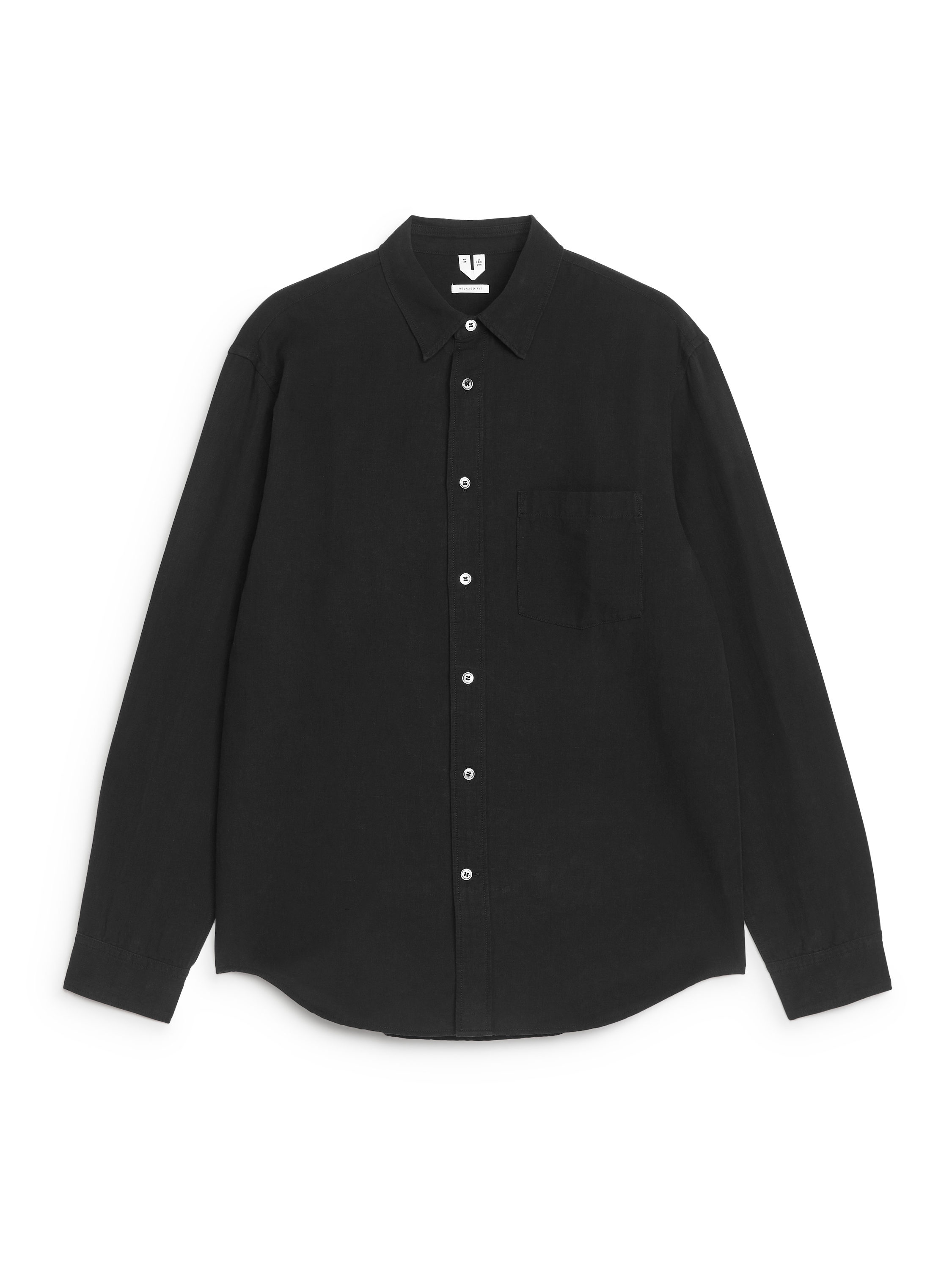 Lockeres Hemd aus Leinen und Baumwolle – Schwarz – ARKET DE