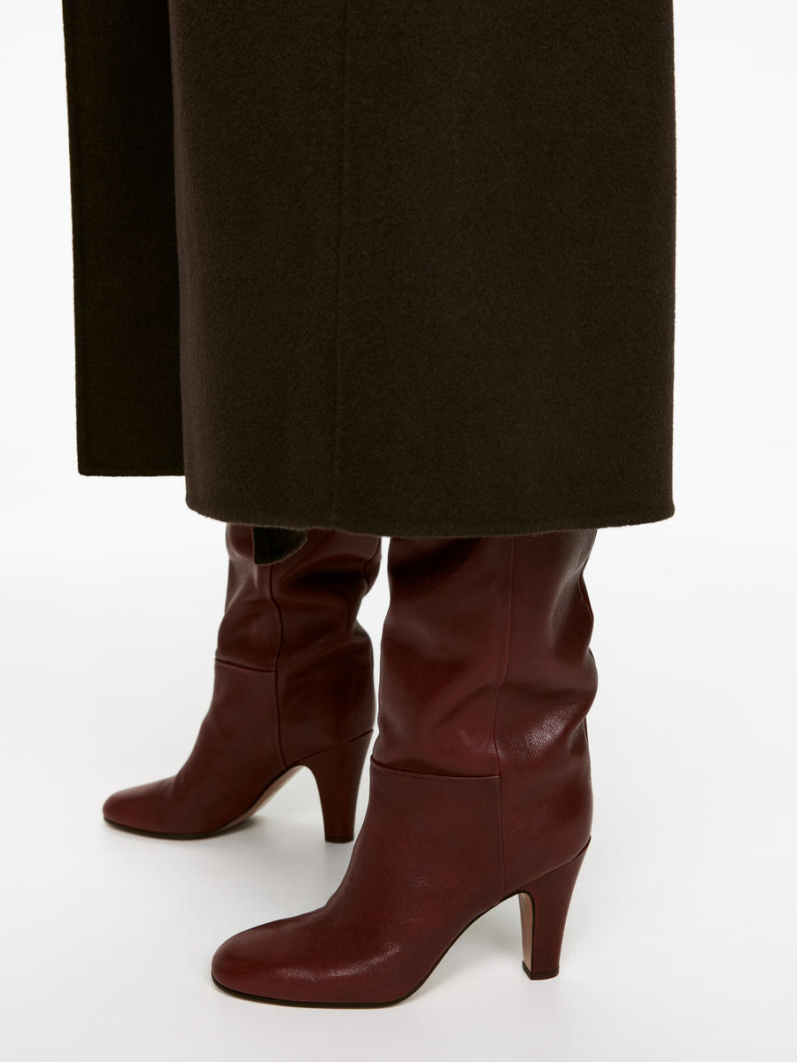 Knee-High Leather Boots-#8D533A-13012