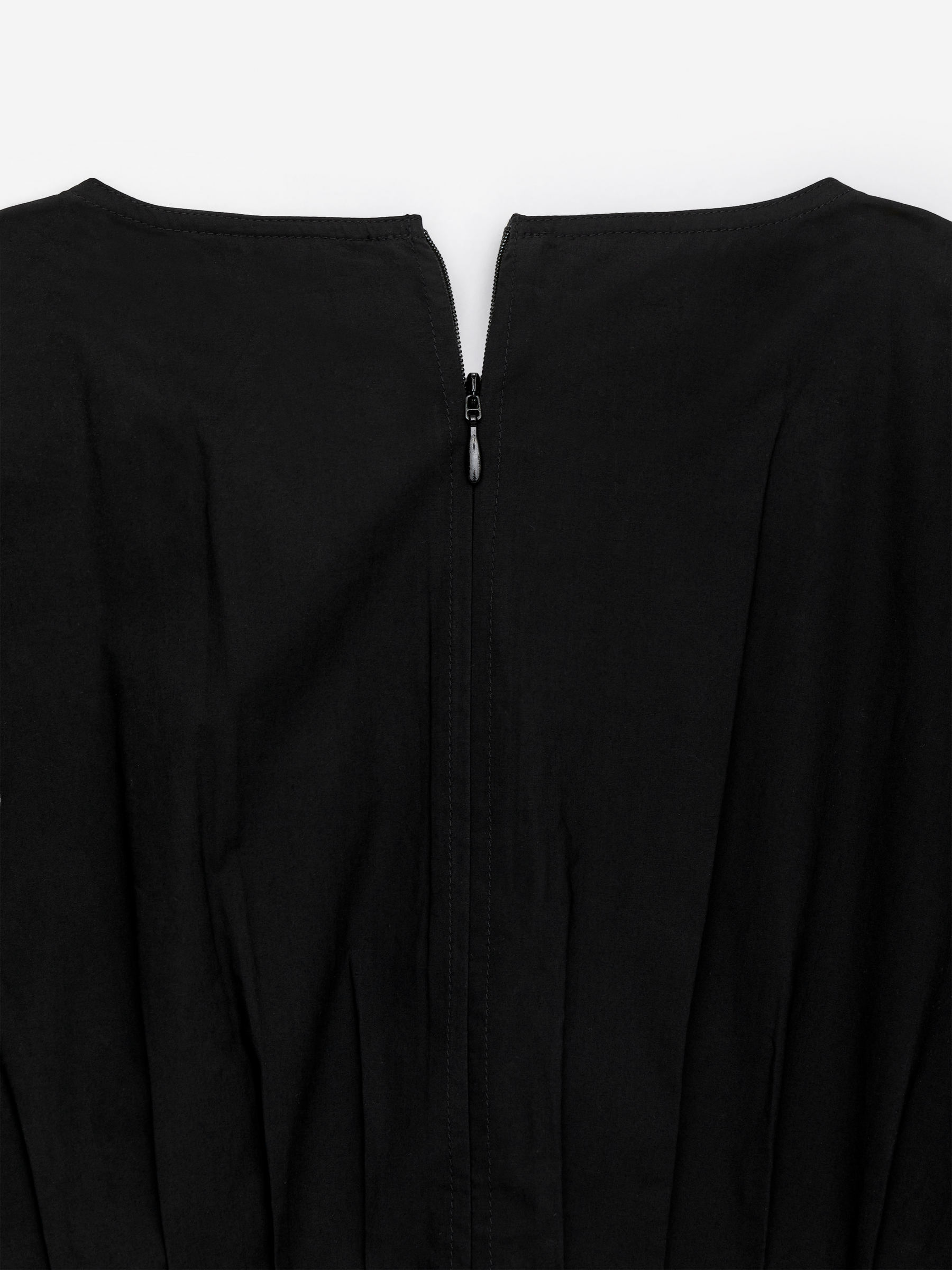 Plissiertes Baumwollkleid - Schwarz - Regular Fit - Damen - StillMedia/DescriptiveDetail - 1