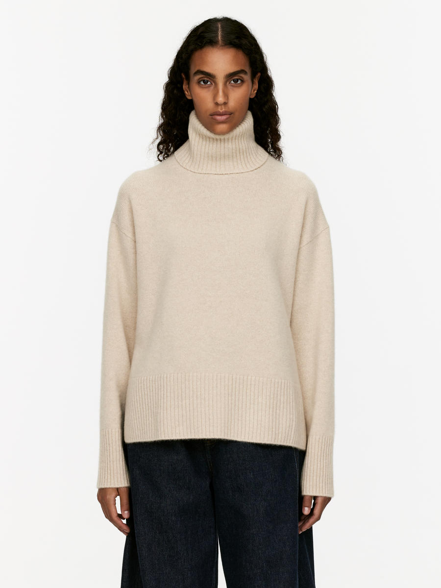 Roll Neck Cashmere Wool Jumper Light Beige ARKET DK