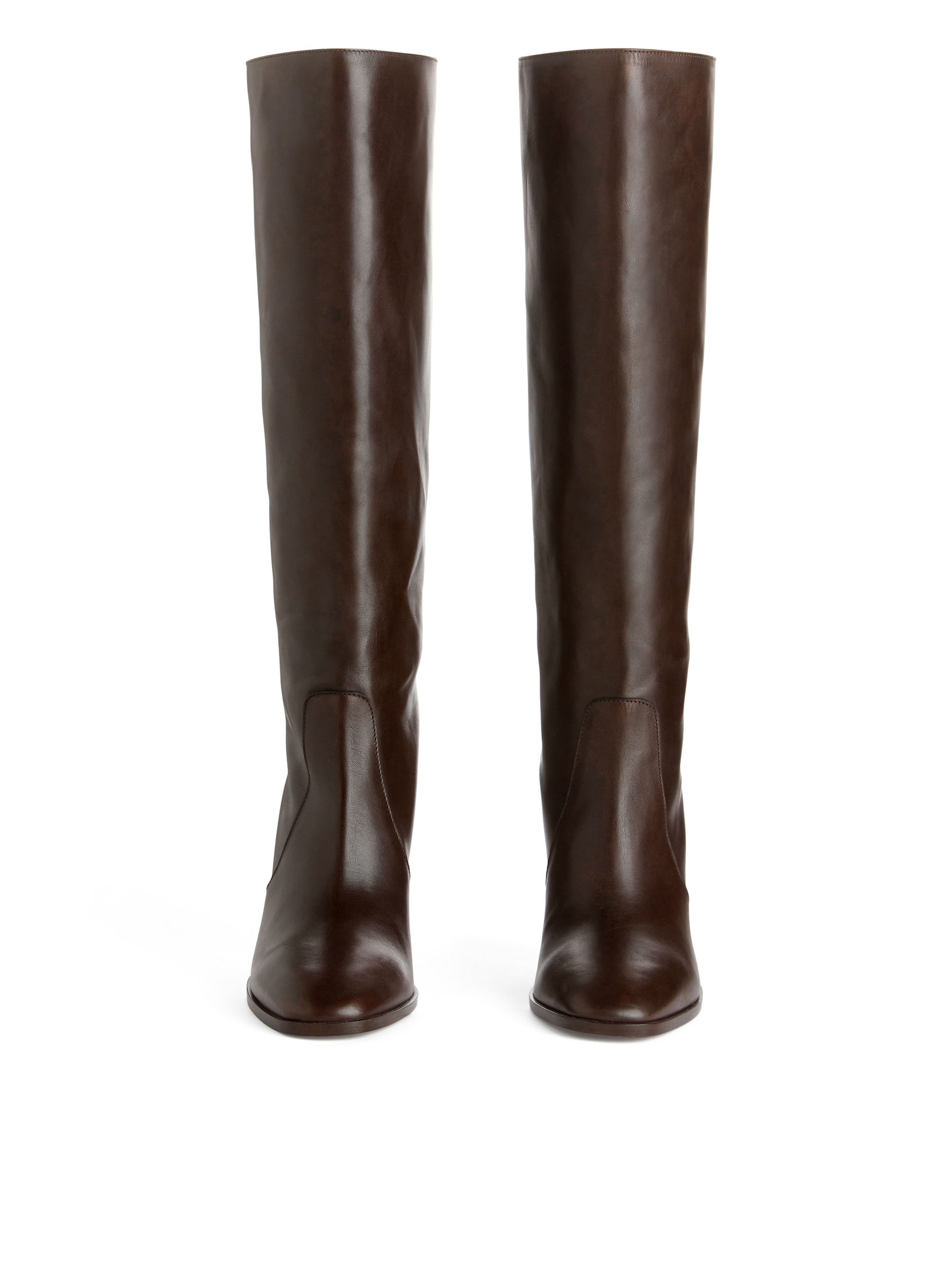 Knee-High Leather Boots - Brown - Women - StillMedia/DescriptiveStillLife - 5