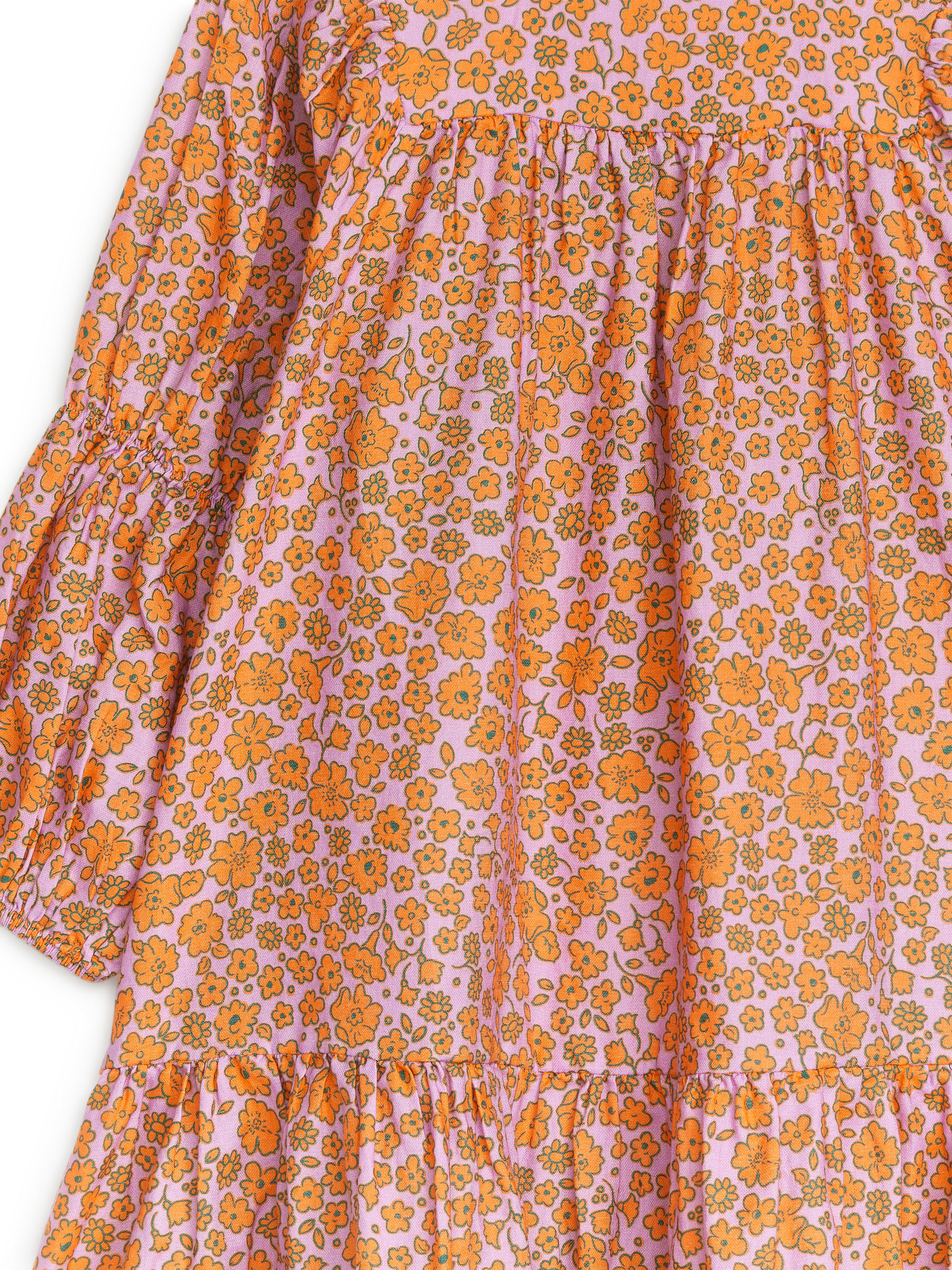 Popeline-Kleid mit Raffungen - Orange/Flieder - Relaxed Fit - Children - StillMedia/DescriptiveDetail - 2