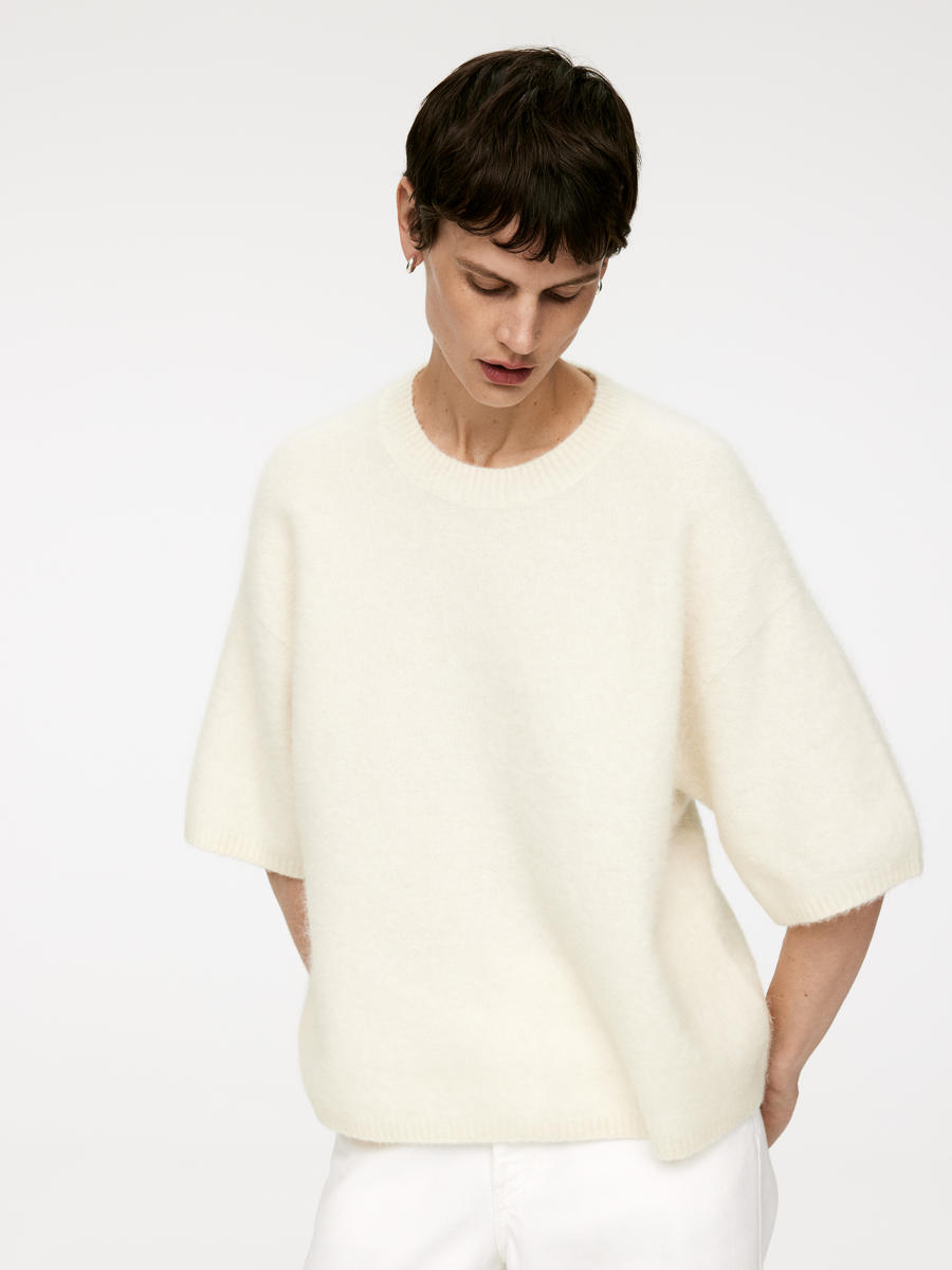 Alpaca-Wool Blend Jumper-#F2E8D6-11596