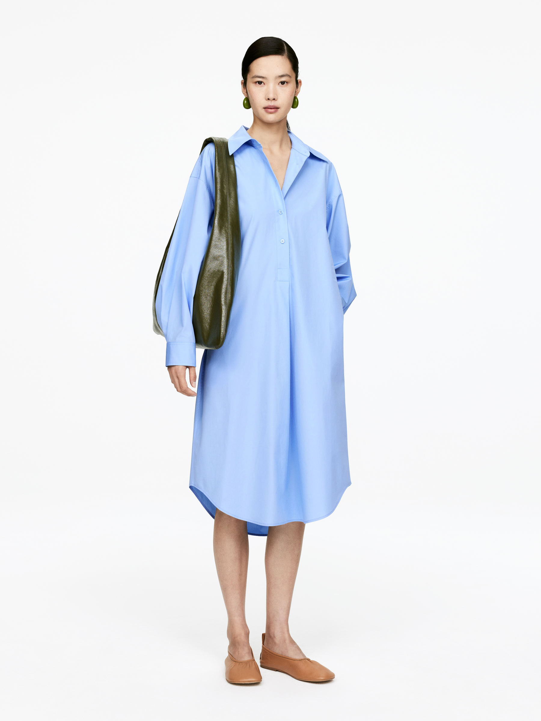 Oversize Shirt Dress-#859DD6-15786