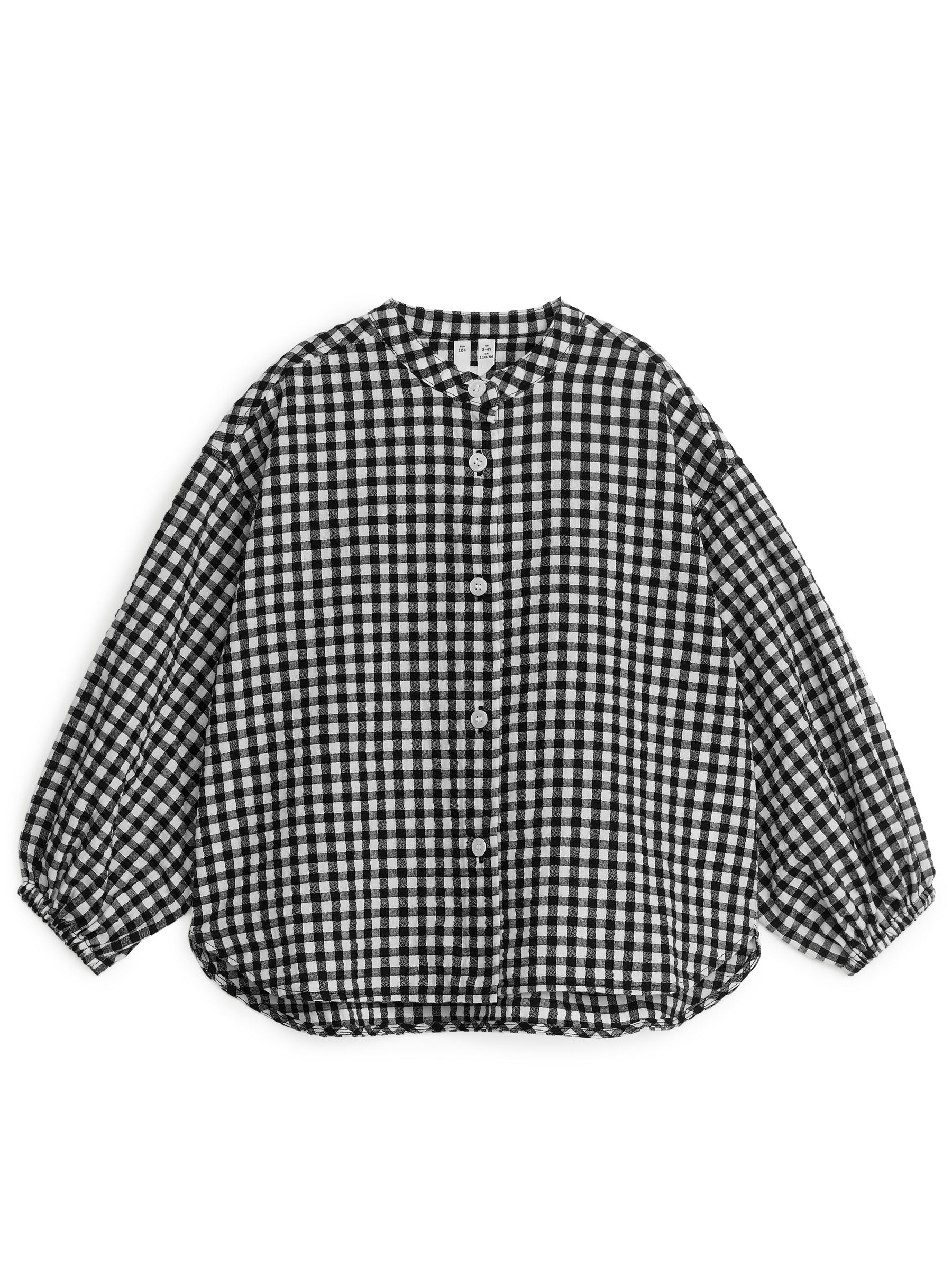 Legere Baumwollbluse - Schwarz/Karos - Regular Fit - Kinder - StillMedia/DescriptiveStillLife - 4