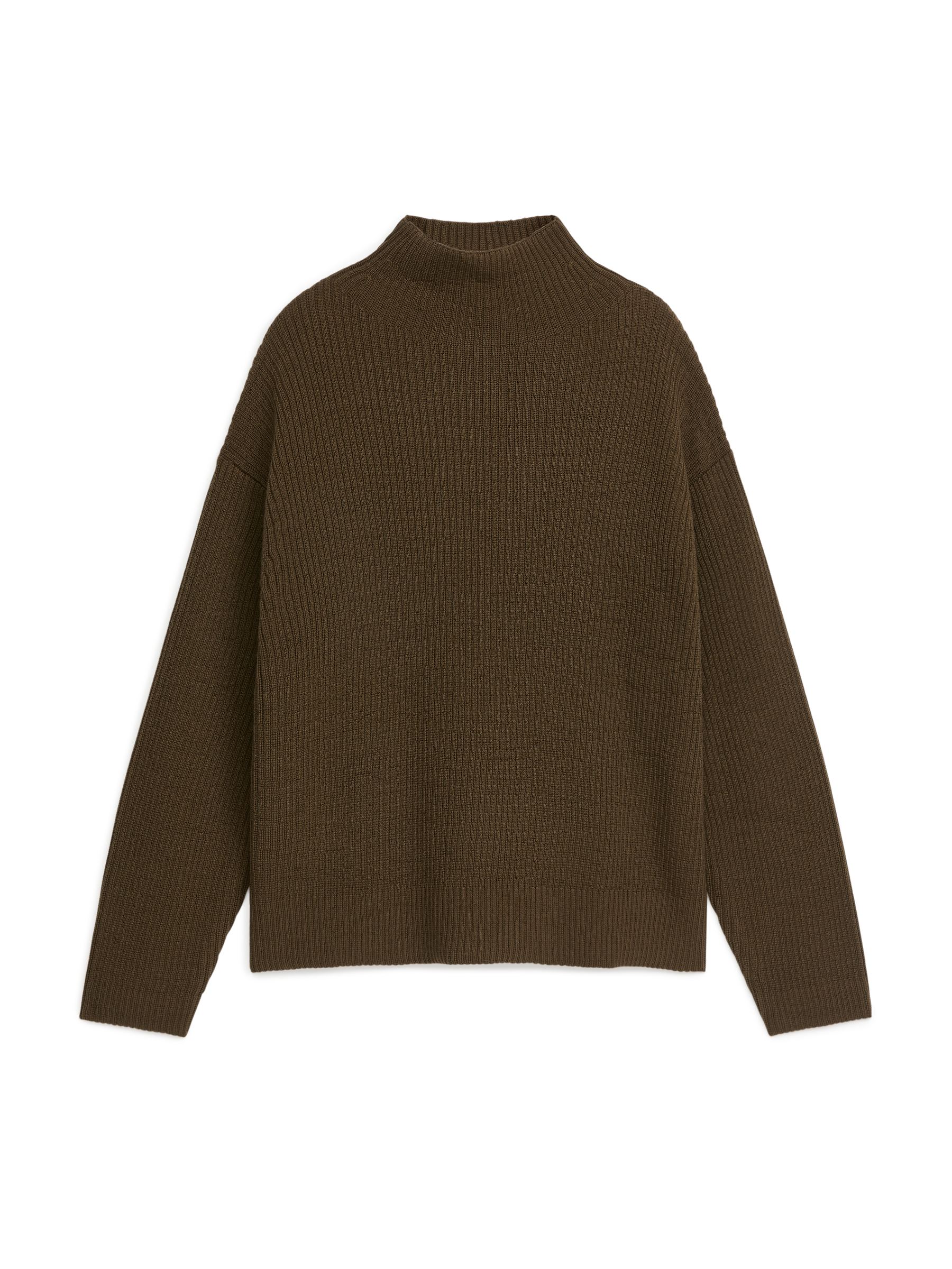 Jersey de cuello alto en punto de canalé - Topo oscuro - Corte relajado - Men - StillMedia/DescriptiveStillLife - 1