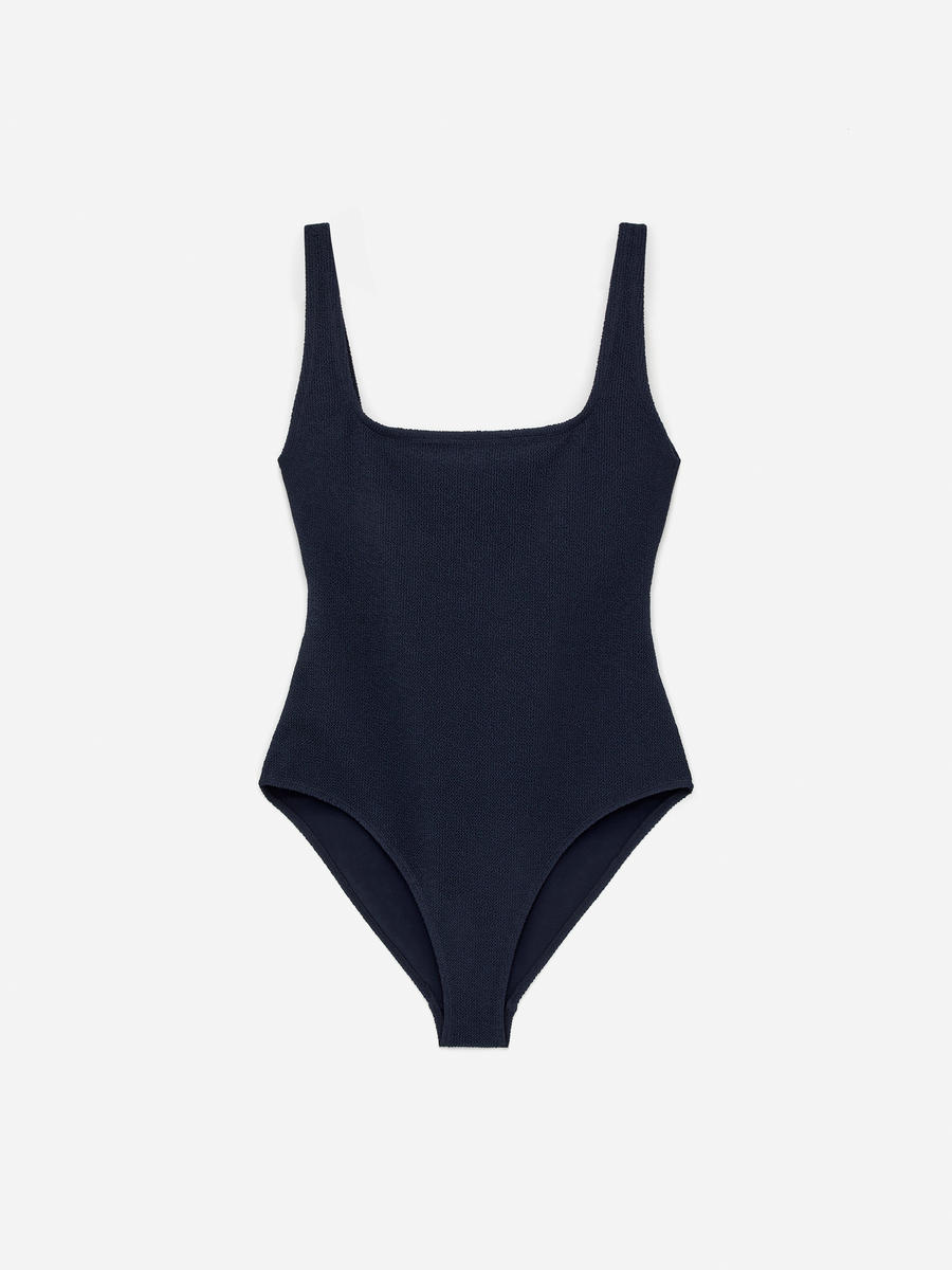 ARKET Women's  Crinkle Square Neck Swimsuit Blue,  size 32