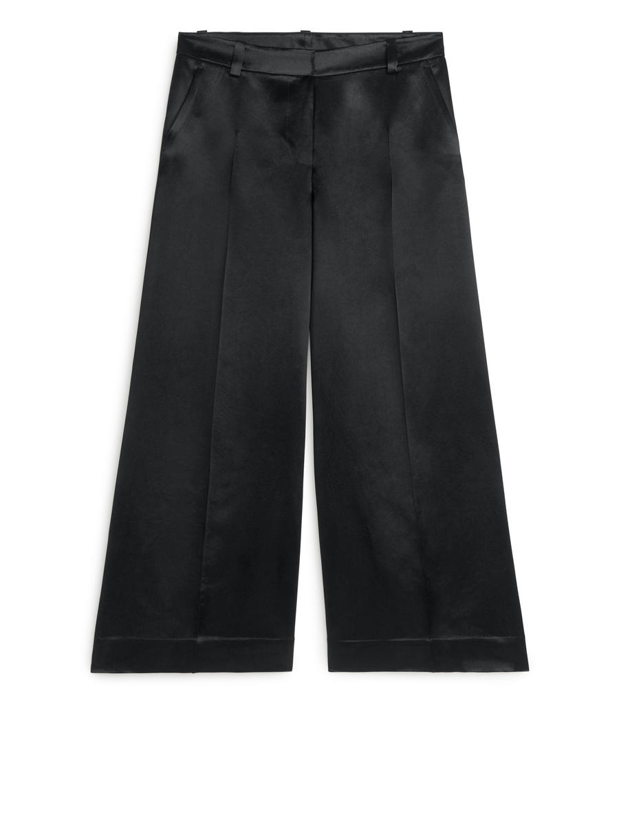 Wide-Leg Satin Trousers-#3A3A3D-6965