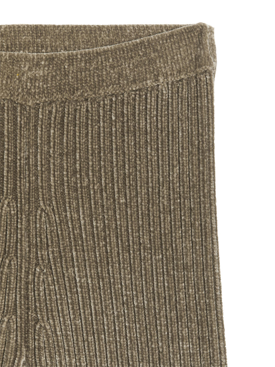 Rippstrickhose aus Chenille - Taupe - Slim Fit - Women - 1176648001