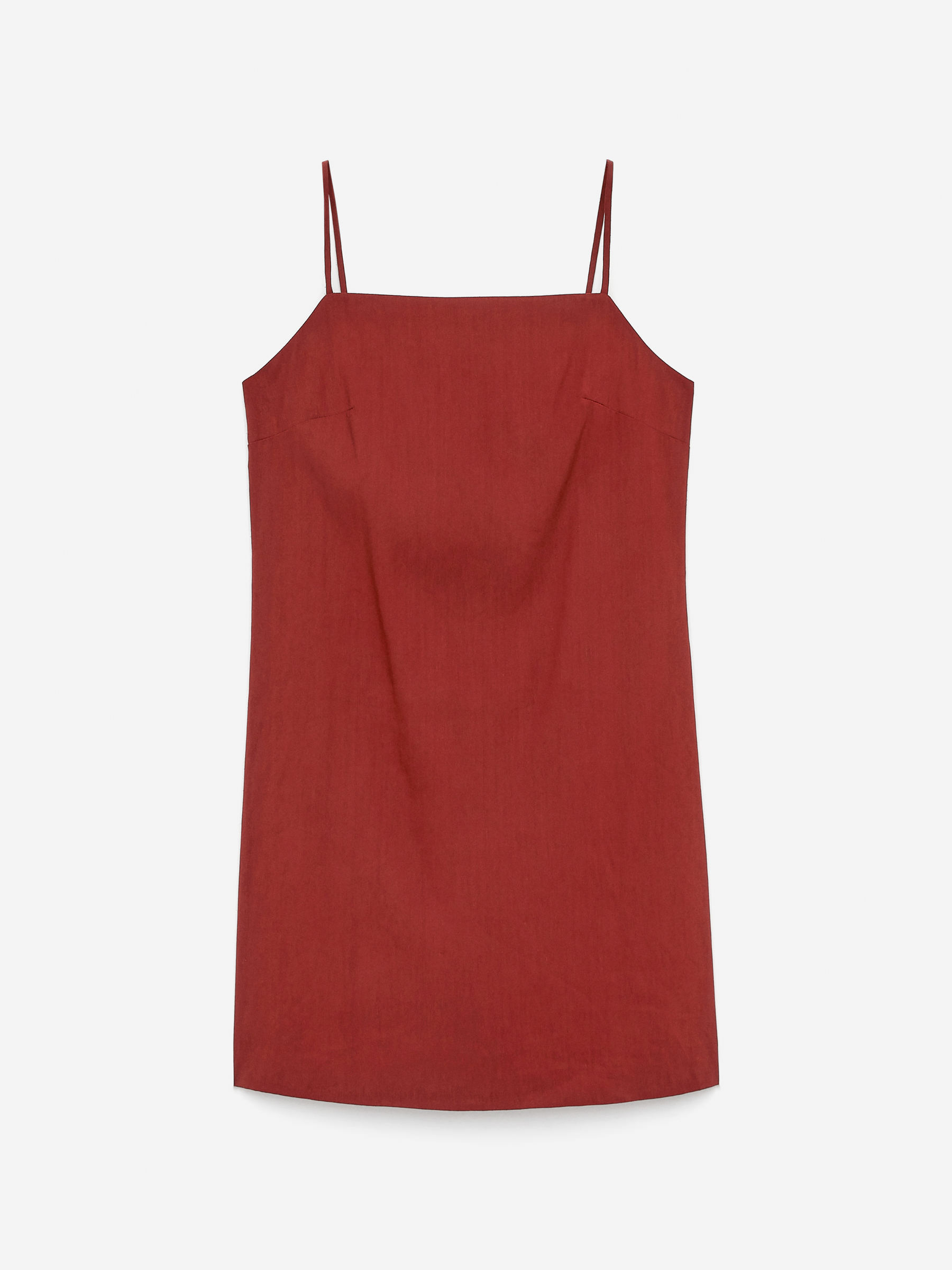 Linen-Blend Strap Dress - Rust - Slim fit - Women - StillMedia/DescriptiveStillLife - 2