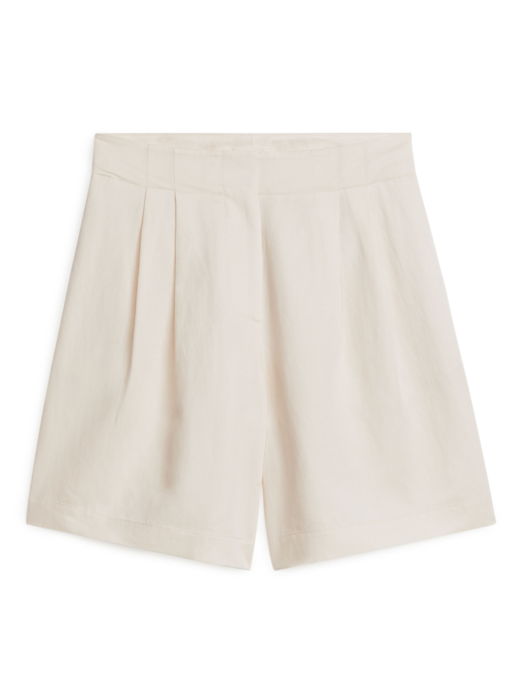 Shorts oversize in misto lino - Bianco sporco - Regular fit - Women - StillMedia/DescriptiveStillLife - 1