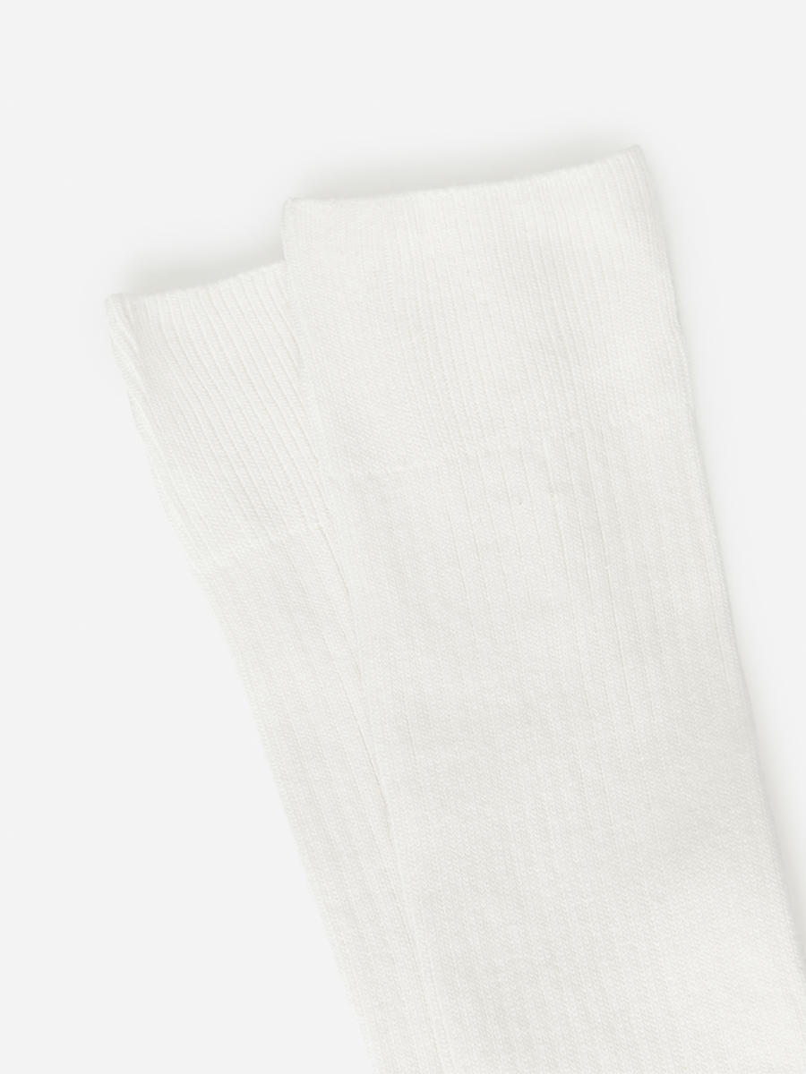 Chaussettes en coton Supima côtelé - White - Regular fit - Homme - 0633369021