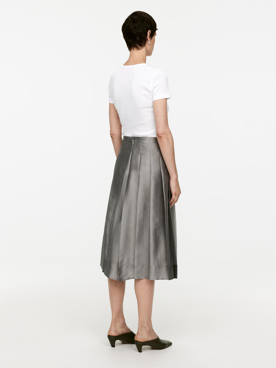 Organza Silk Skirt - Grey - Slim fit - Women - 1238313003